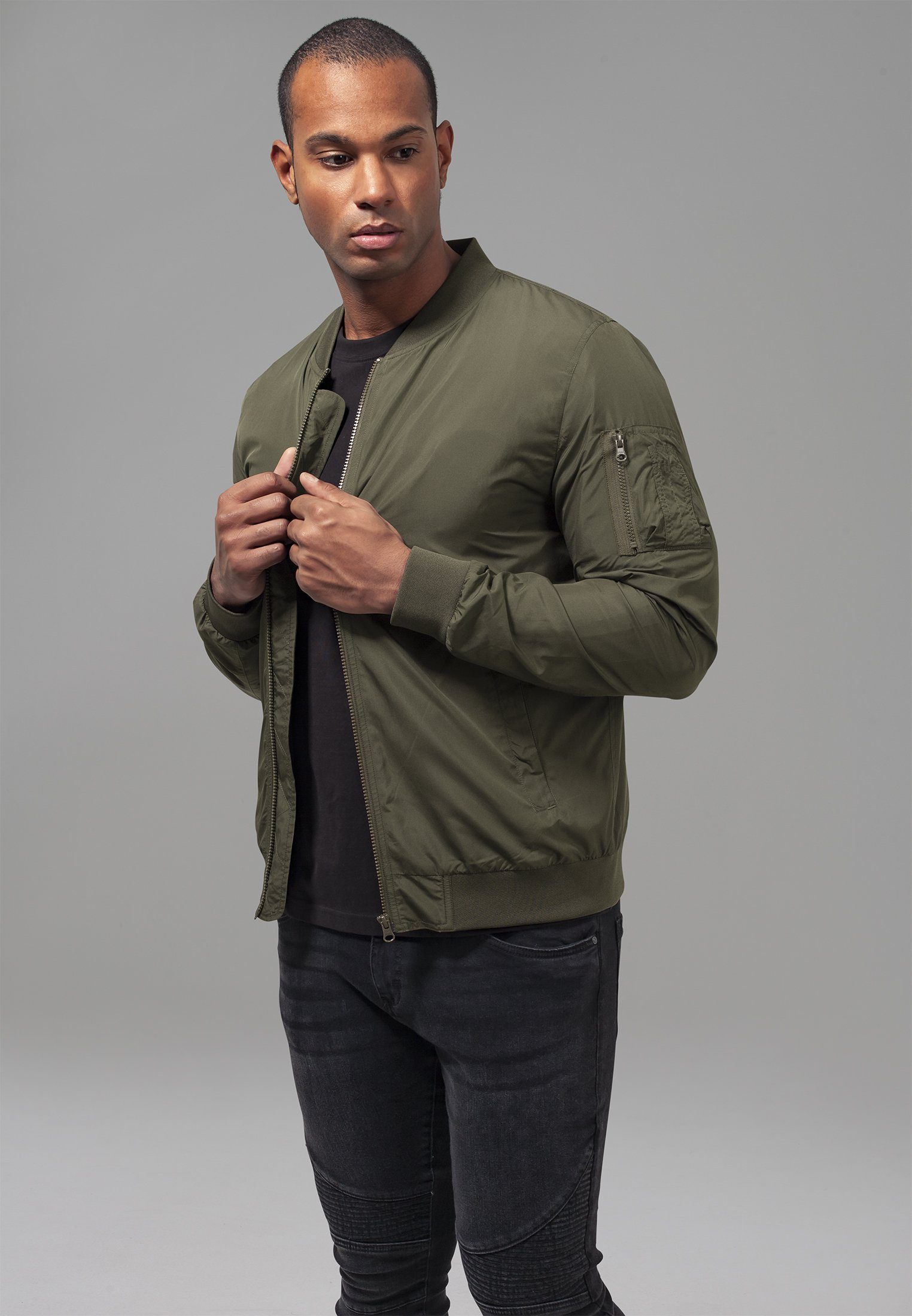 URBAN CLASSICS Outdoorjacke Light Bomber Jacket (1-St) darkolive