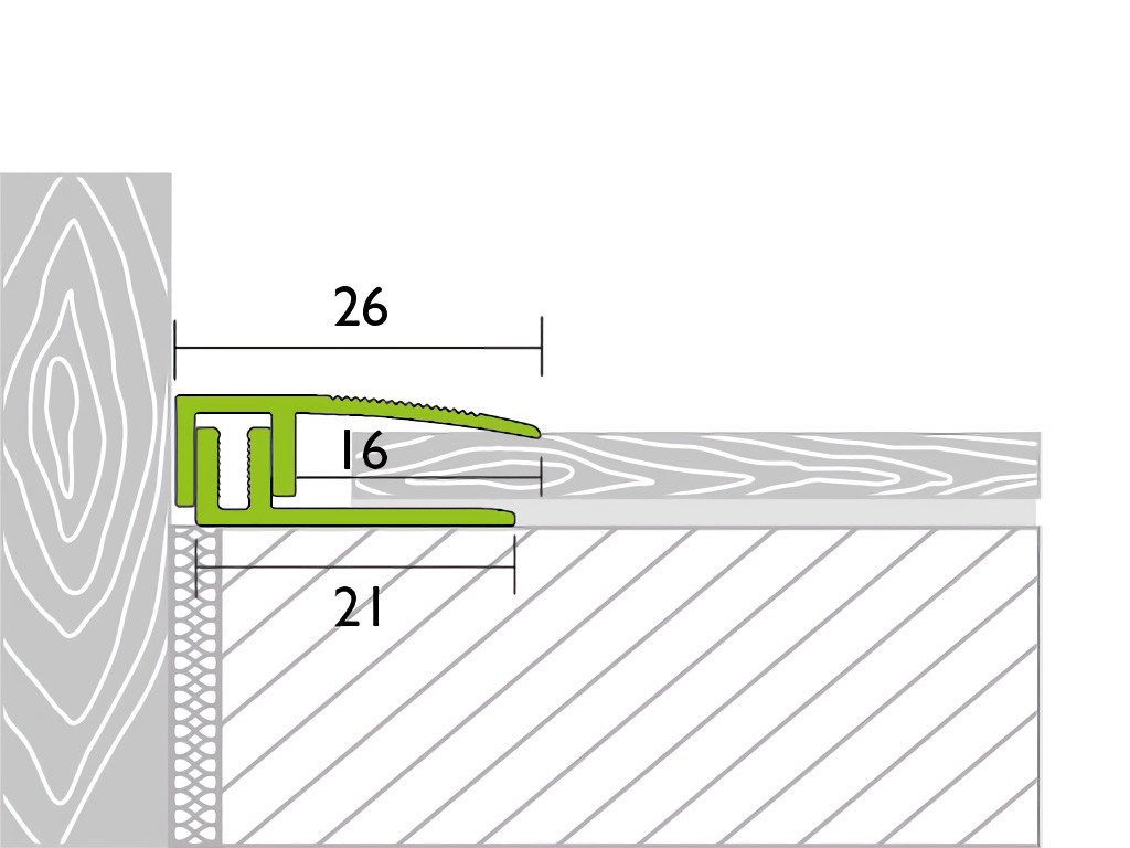 PRO Line Abschlussprofil Abschlussprofil PROVARIO Universal Aluminium eloxiert Champagne