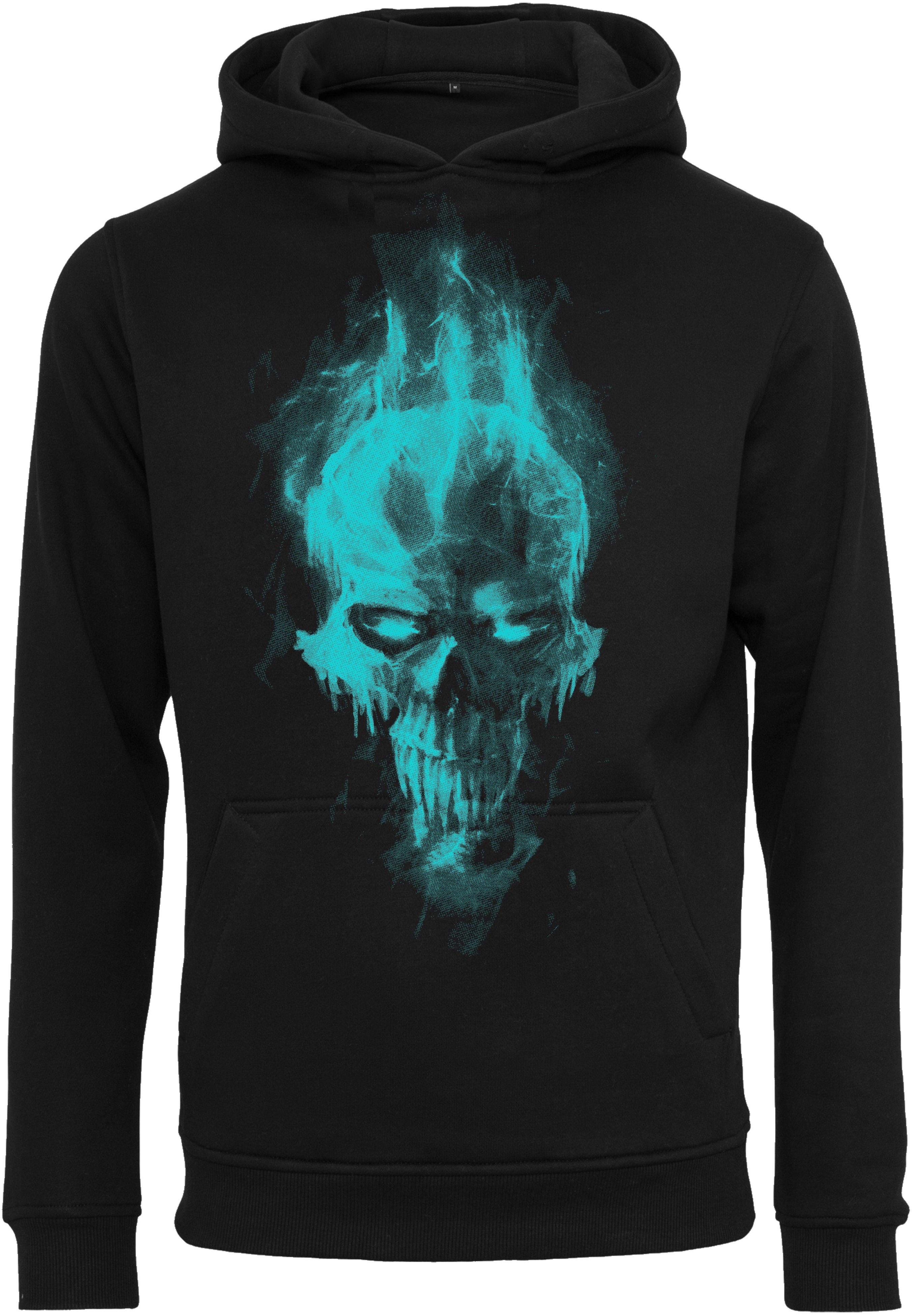 Baddery Kapuzenpullover Totenkopf Hoodie - Dämon Schädel - Horror Skull Halloween, hochwertiger Siebdruck, auch Übergrößen