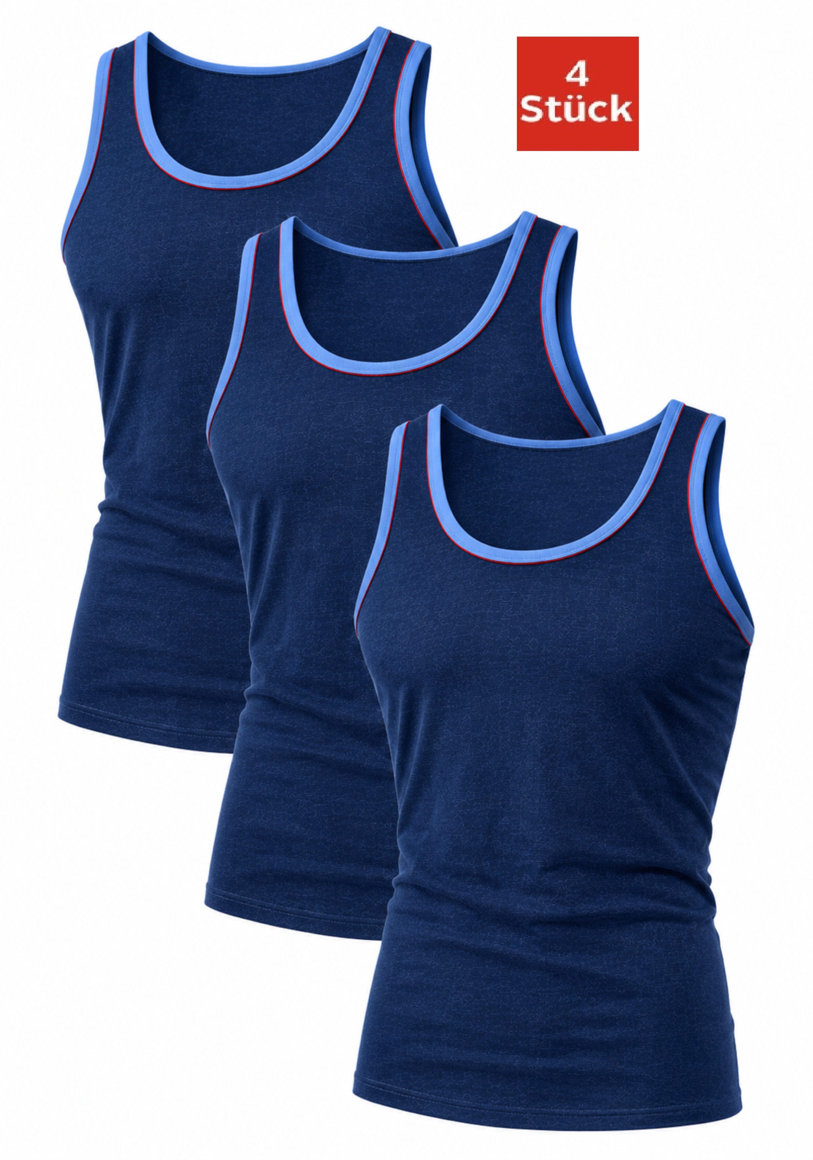 DDOnlineShop Unterhemd Herren Tank -Top Achselshirt Melange Grau (4er 5er Pack) aus Baumwolle (Spar-Set, 4-St., 5er-Pack) Premium Qualität A403