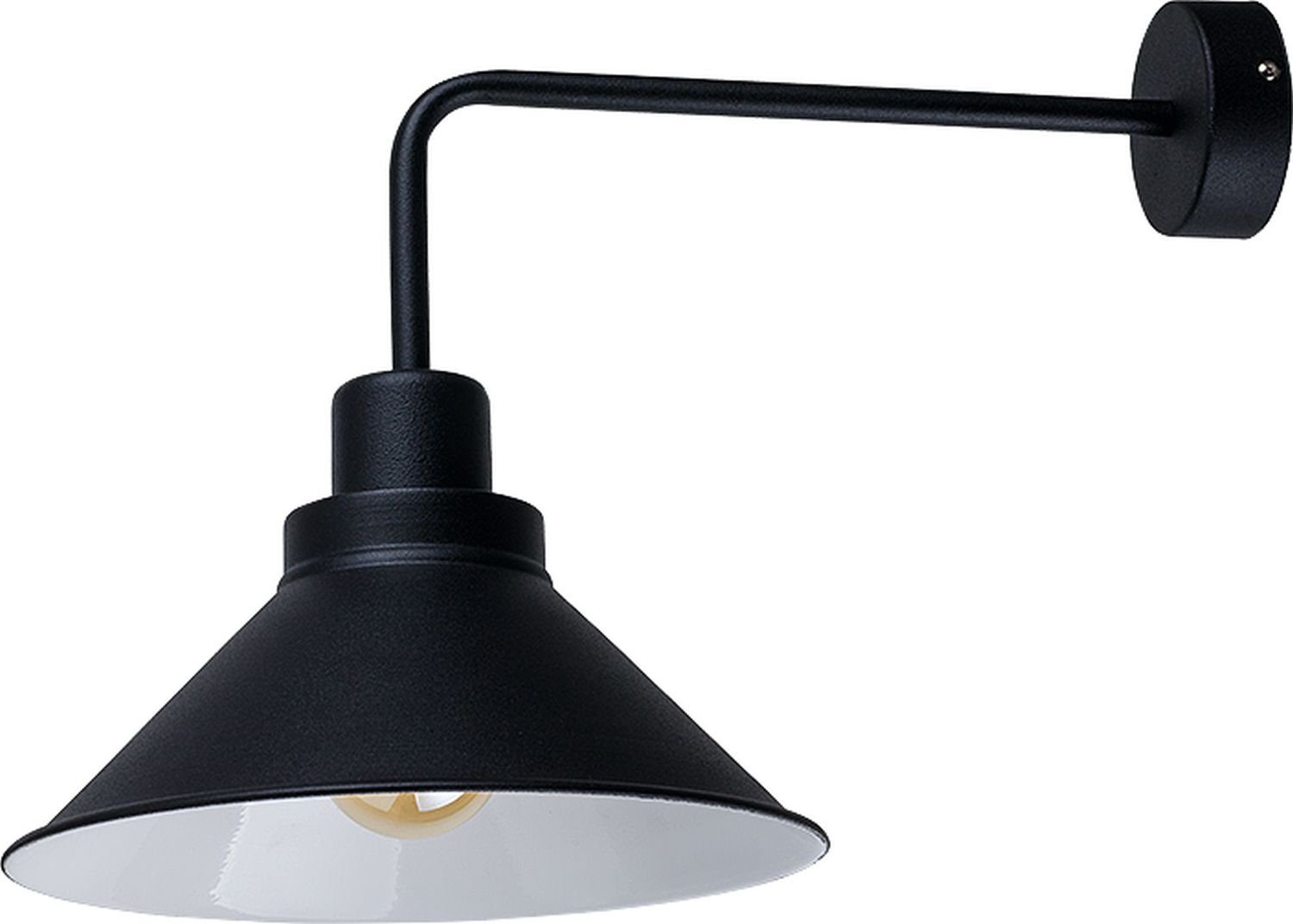 Schwarz Wandleuchte E27 Metall Licht-Erlebnisse Industrial COLLIN, Leuchtmittel, ohne Vintage Wandlampe Wohnzimmer