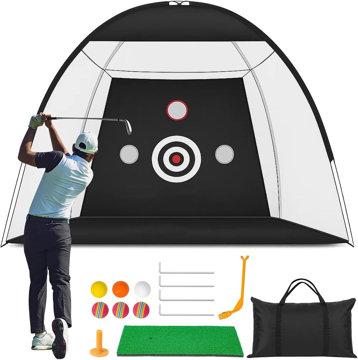 Youyijia Golf-Abschlagmatte Golf Übungsnetz mit Matte, Golf Trainingsnetz für Zuhause & Garten