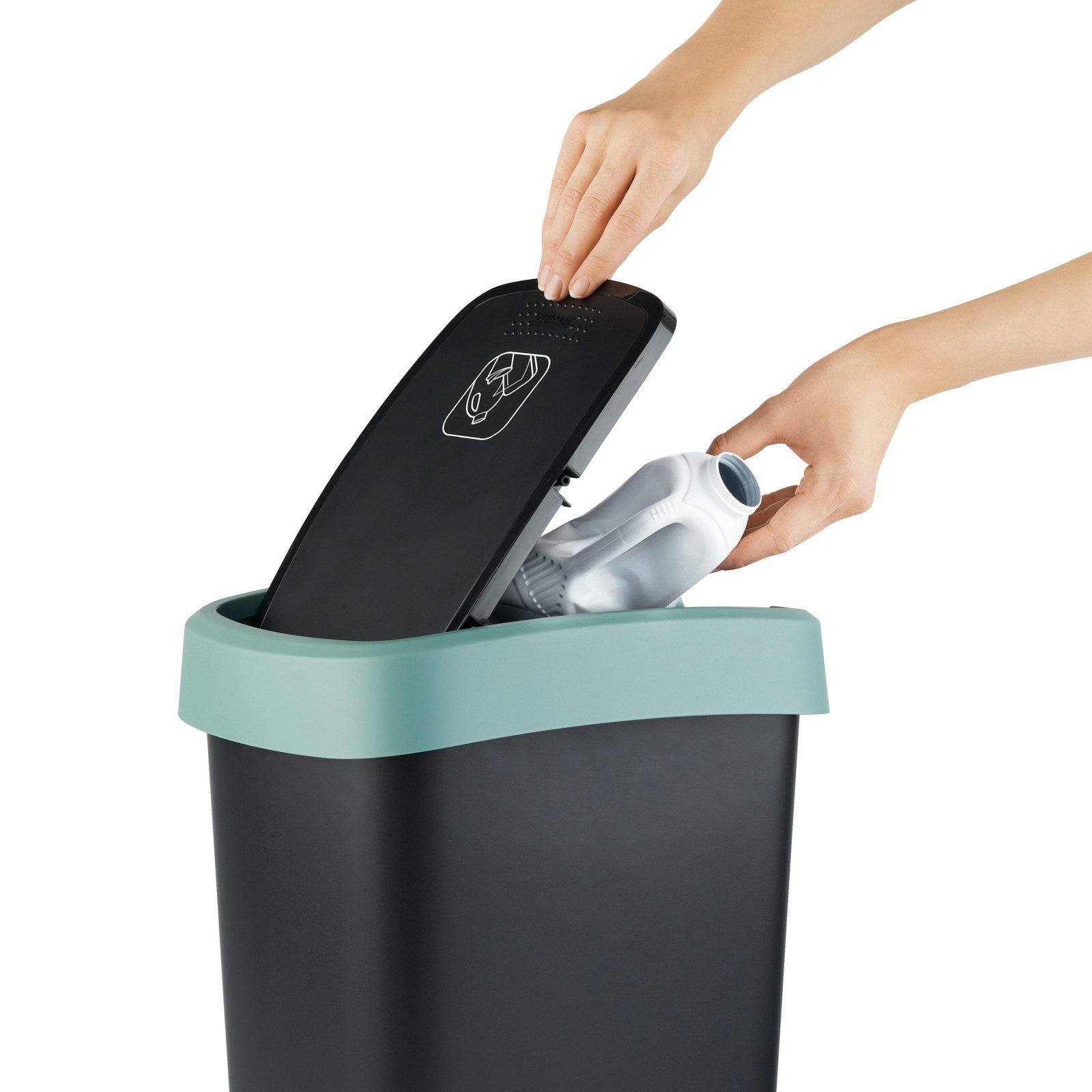ROTHO Mülleimer TWIST 2er-Set Abfalleimer 25l - 2-in-1 Deckel - ideale Mülltrennung, ideal für Mülltrennung & Recycling – Bild 3 von 3
