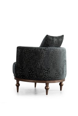 JVmoebel Sessel Rund Sessel Luxus Polster Design Textil 1 Sitzer Einsitzer
