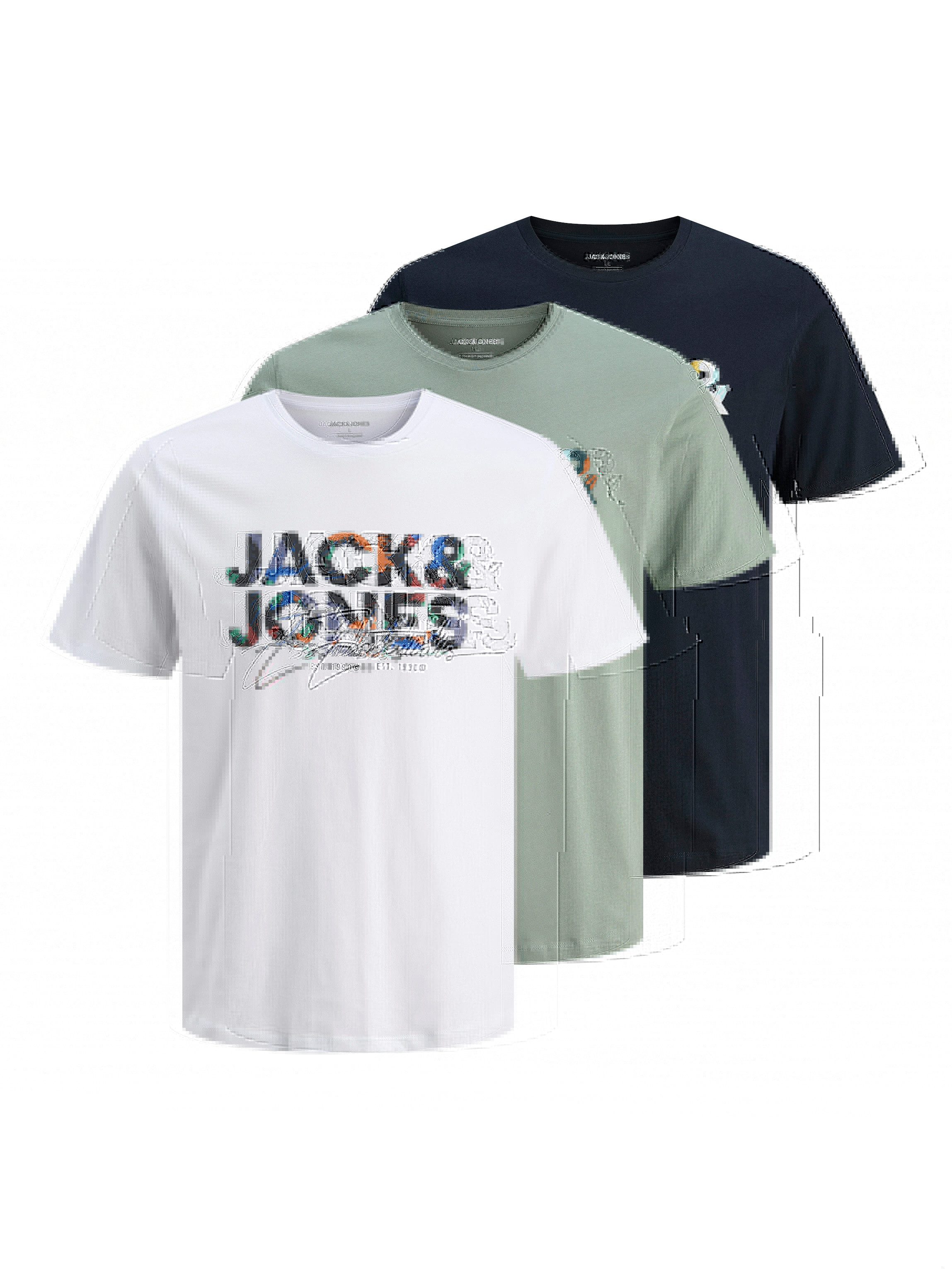 Jack & Jones Junior T-Shirt JJGEPLAS TEE SS CREW NECK 3PK MP JNR (Packung, 3-tlg)