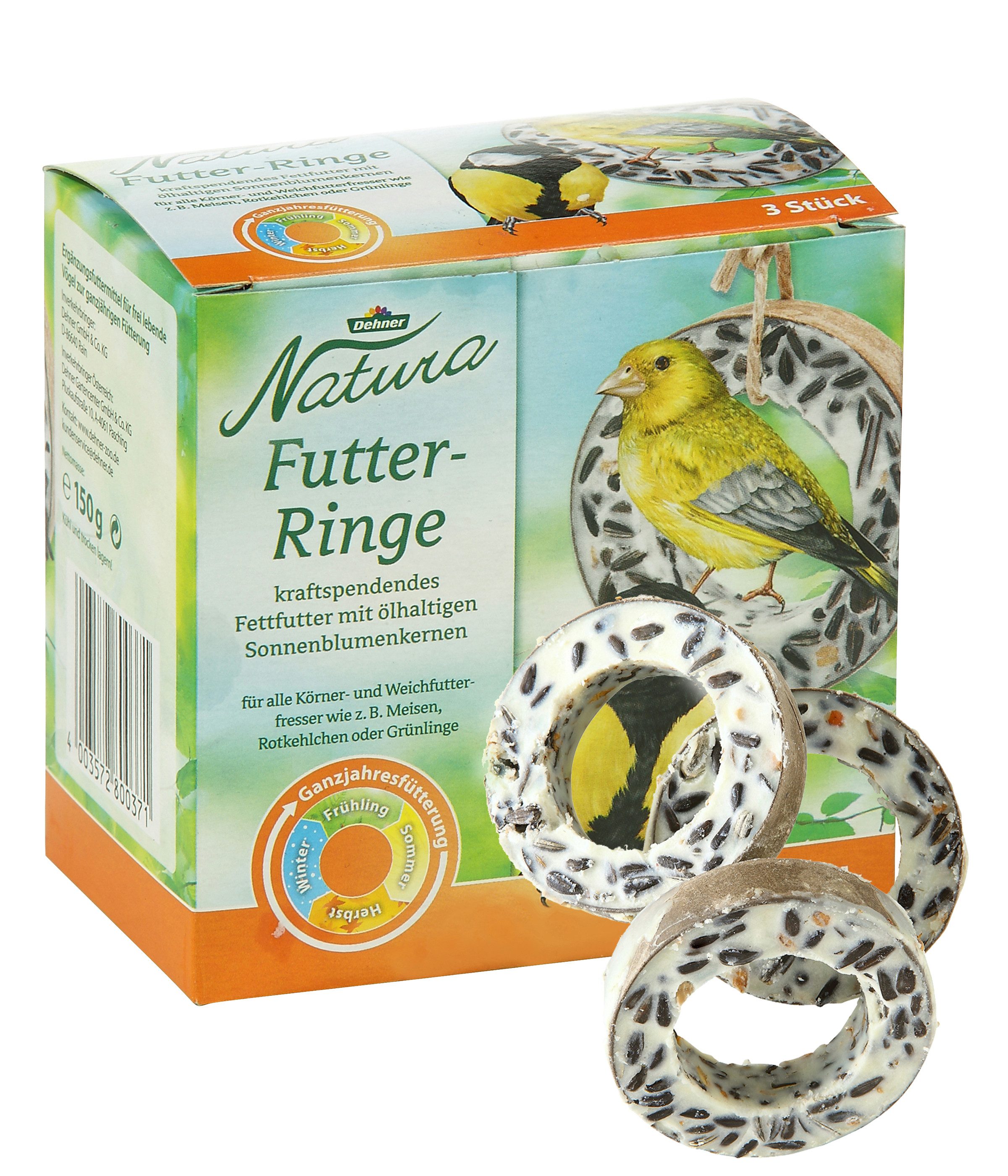 Dehner Natura Premium Wildvogelfutter Spezial-Snackmix, 6-teiliges Set, Kraftfutter für: Wildvogel, Gartenvögel, energiereich, hochwertiges Vogelfutter