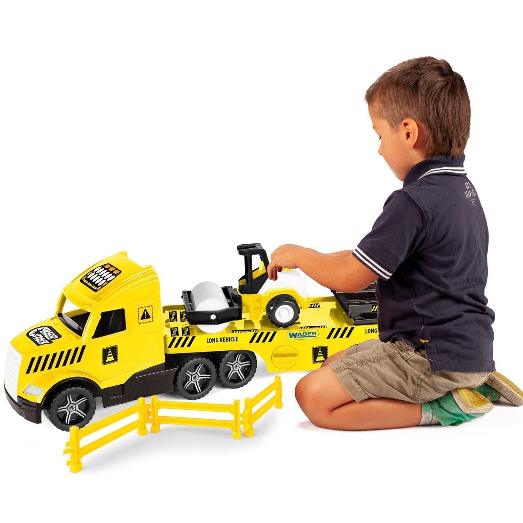 Wader Wozniak Spielzeug-Baumaschine Magic Truck Tieflader günstig online kaufen