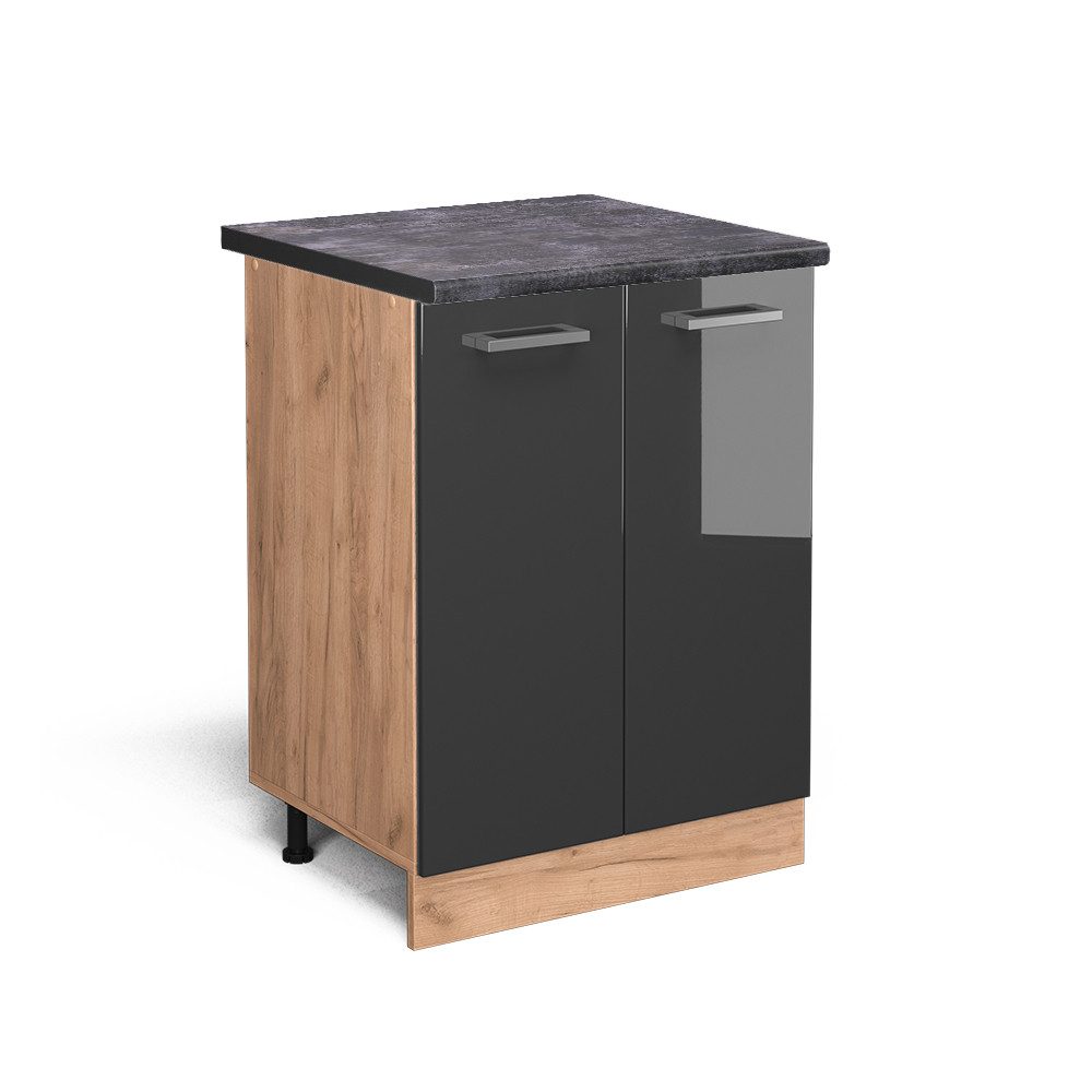 Vicco Unterschrank R-Line, Anthrazit Hochglanz/Goldkraft Eiche, günstig online kaufen
