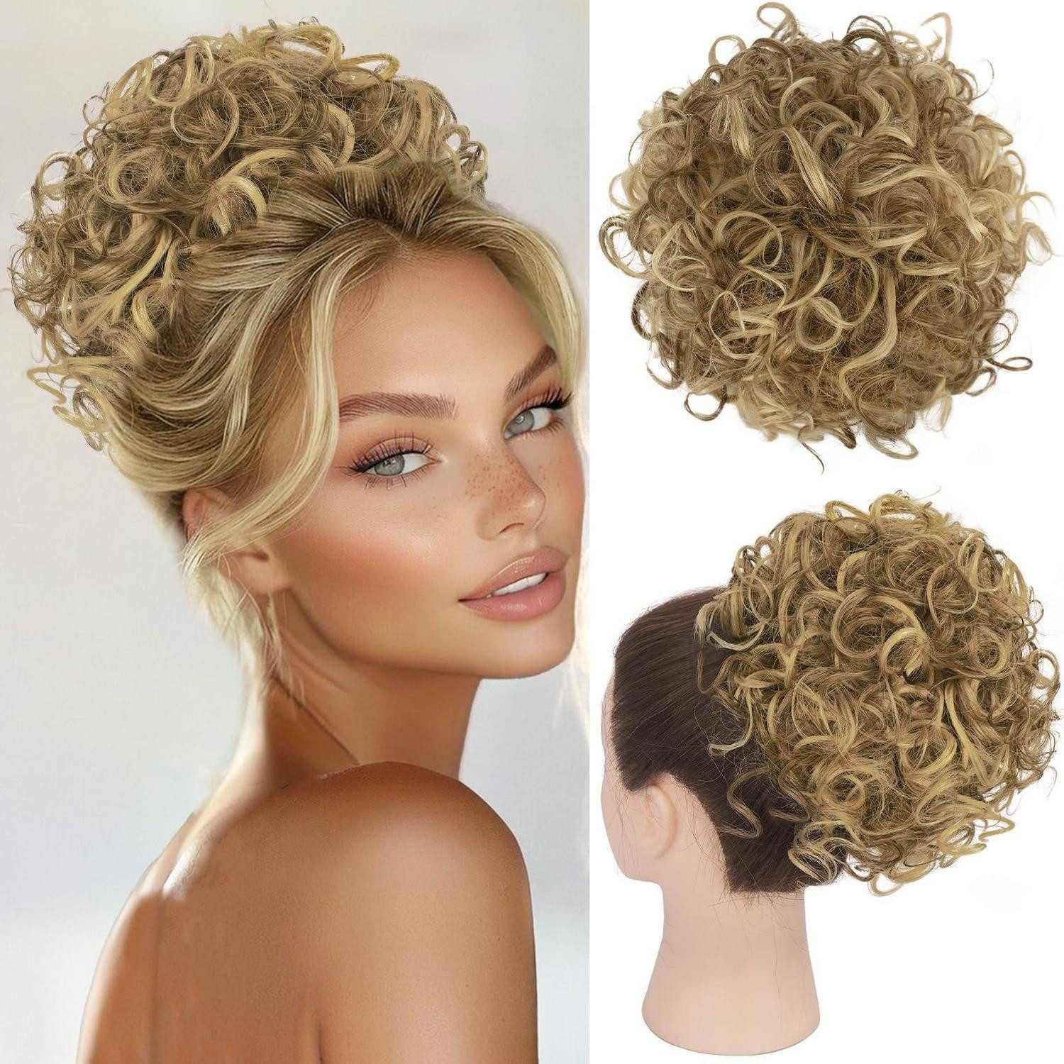 LuxusKollektion Kunsthaar-Extension Haarteil 1 Stück (Packung mit 1) Helles Aschblond Mix Bleichblond