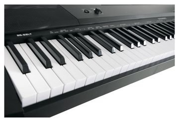 McGrey Home Keyboard BS-88LT Keyboard Set in Stagepiano-Optik mit 88 Leuchttasten, (Spar-Set, 3 tlg., inkl. Notenhalter, Sustain-Pedal, Ständer und Bank), 146 Sounds, USB to Host Aufnahme-, Split-, Dual- und Twinova-Funktion