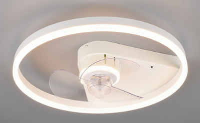 TRIO Leuchten LED Deckenleuchte Borgholm, Timerfunktion, Ventilatorfunktion, LED fest integriert, Warmweiß, mit Ventilator, Fernbedienung., Leuchte/ Ventilator getrennt schaltbar