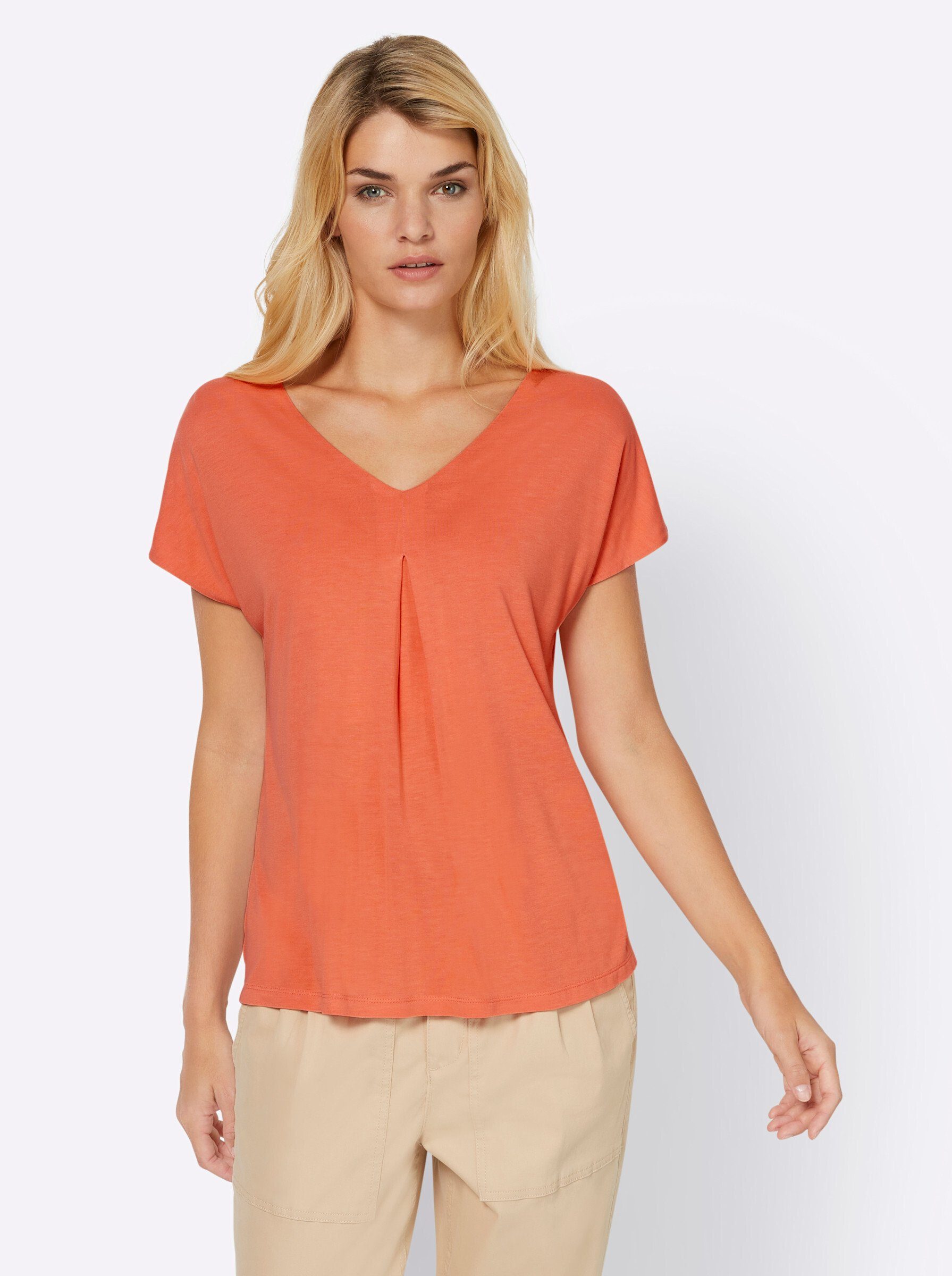 heine T-Shirt mandarine | V-Shirts