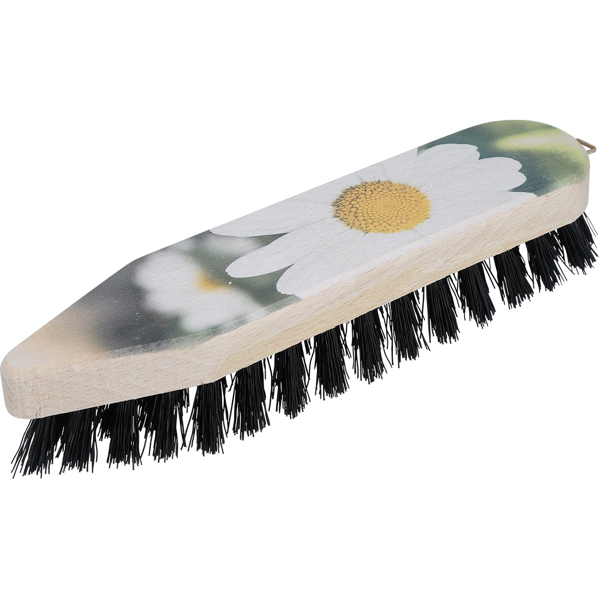 EUROHOME Reinigungsbürste Reinigungsbürste Holz mit Gänseblümchen Motiv, (1-tlg., Scheuerbürste Holz 24 cm), Putzbürste mit schwarzen Borsten - Waschbürste