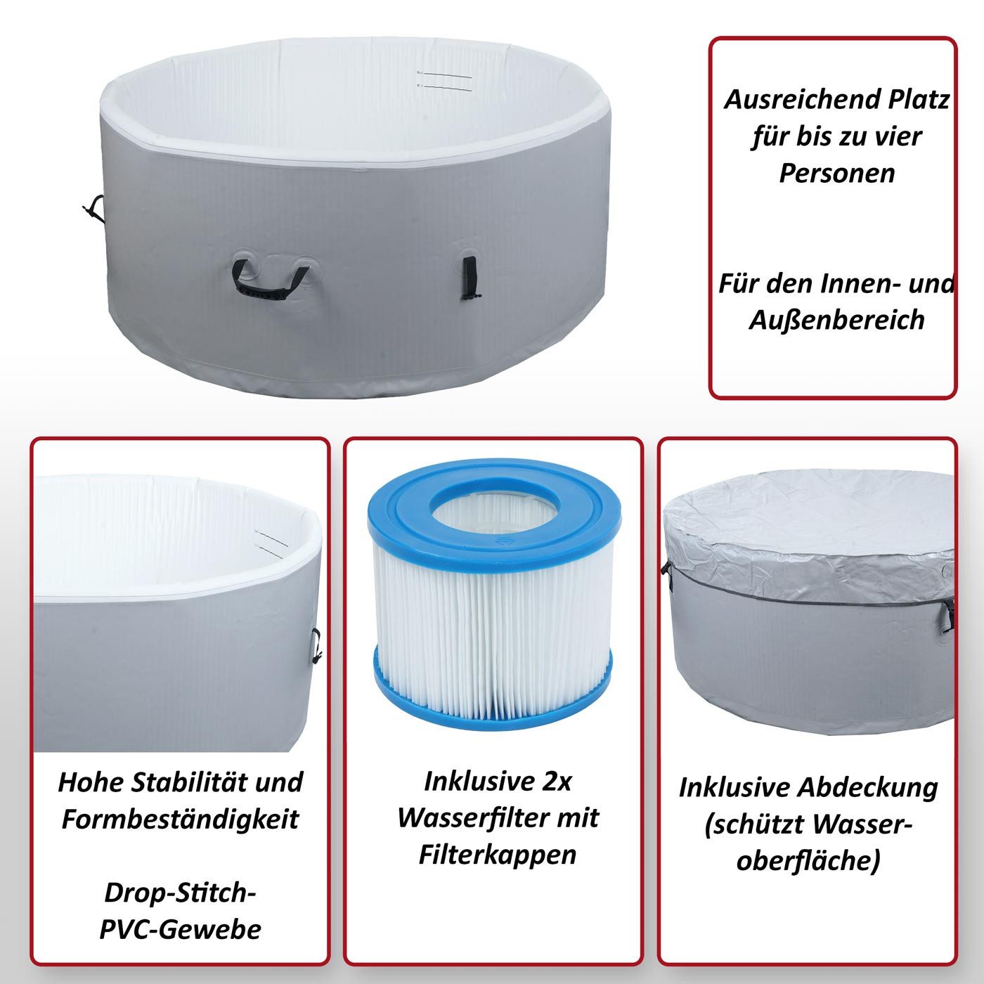 MCW Whirlpool MCW-N97-E, Wasserkapazität: 590 Liter, Inklusive Abdeckung