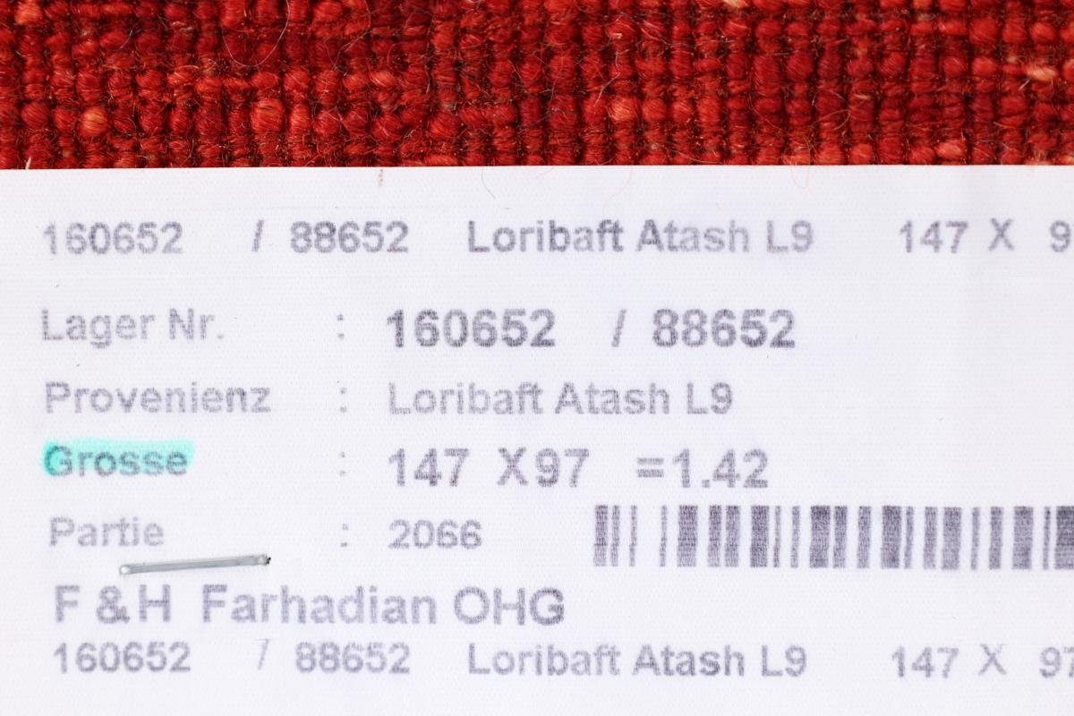 Perser Loribaft Atash Handgeknüpfter 12 Trading, Nain rechteckig, Höhe: Orientteppich Gabbeh 96x146 Moderner, mm