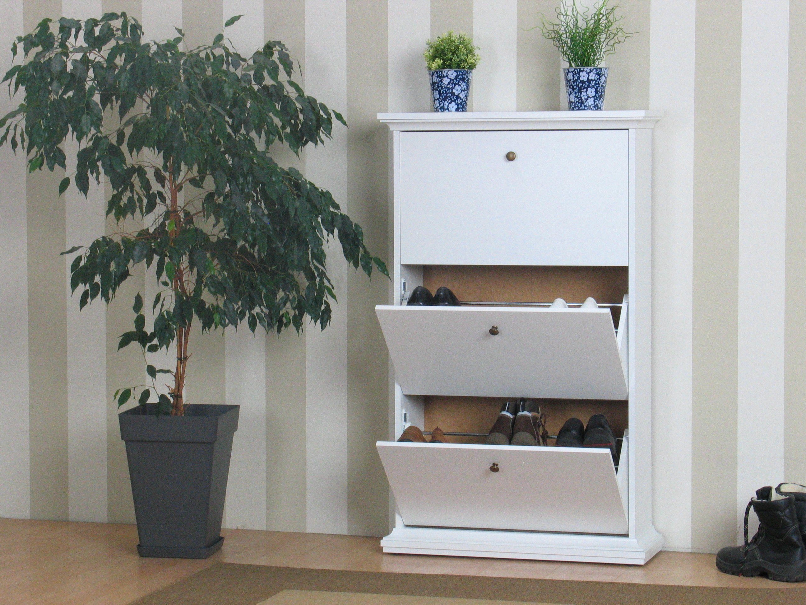 ebuy24 Schuhschrank »Venedig Schuhkipper mit 3 Schubladen in weiss