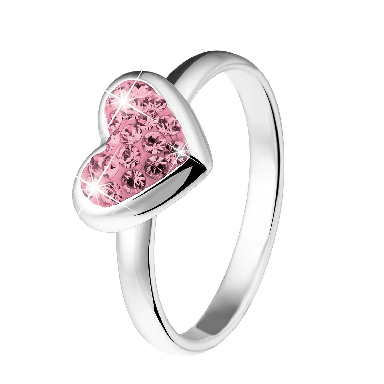 LUCARDI Fingerring Ring - 925 Silber - Silber - Kristall - Kinder