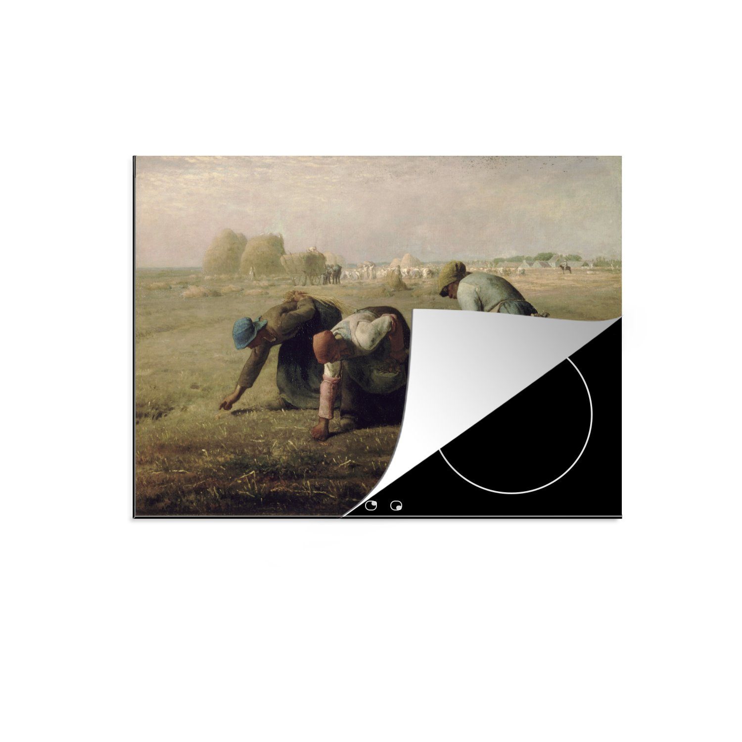 MuchoWow Herdblende-/Abdeckplatte Die Erntemaschinen - Gemälde von Jean-François Millet, Vinyl, (1 tlg), 71x52 cm, Induktionskochfeld Schutz für die küche, Ceranfeldabdeckung