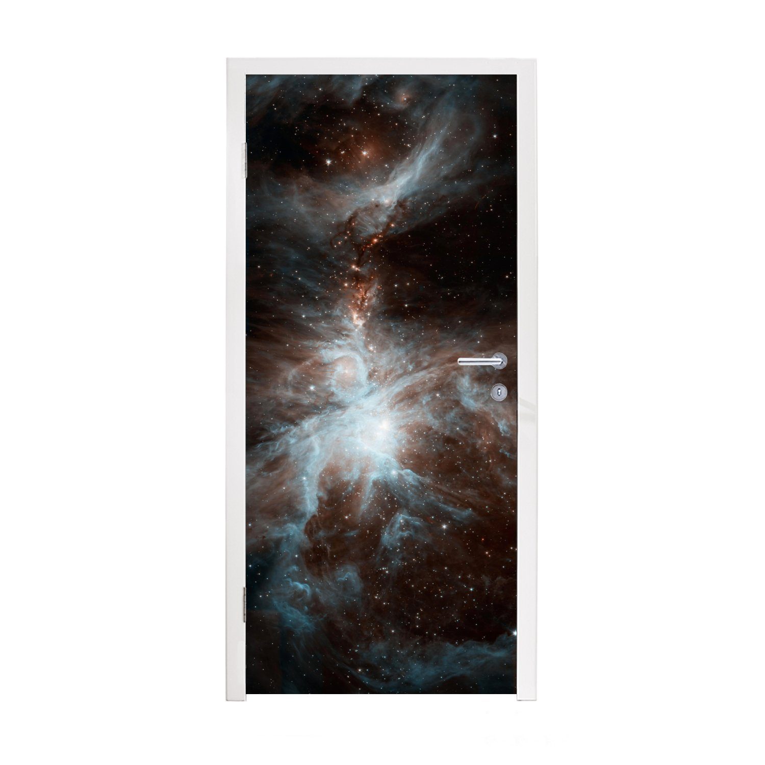 MuchoWow Türtapete Galaxie - cm für Tür, (1 bedruckt, Fototapete Planet Matt, St), Sterne, 75x205 - Türaufkleber