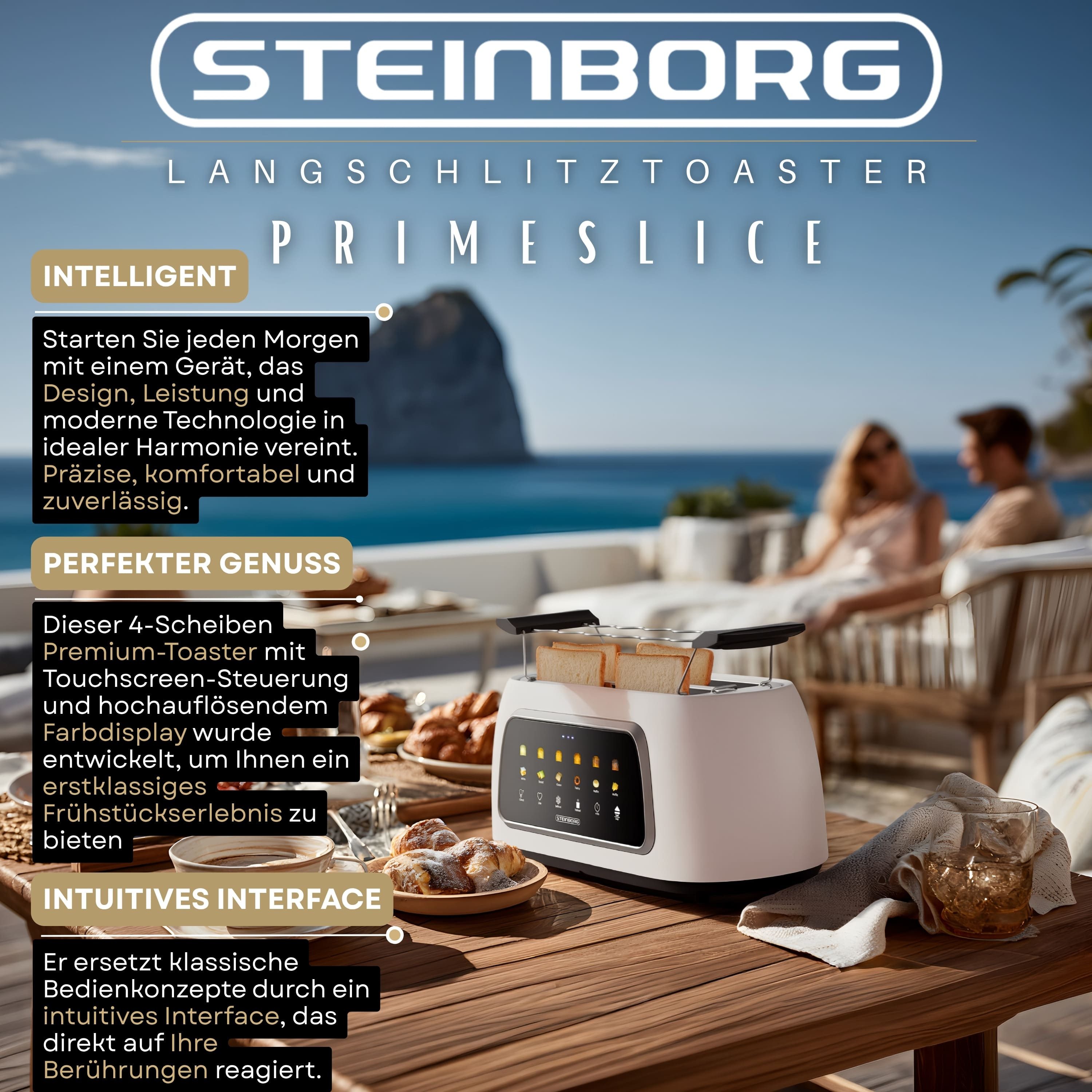 STEINBORG Toaster SB-2217, 1500 W, Display: Farbdisplay