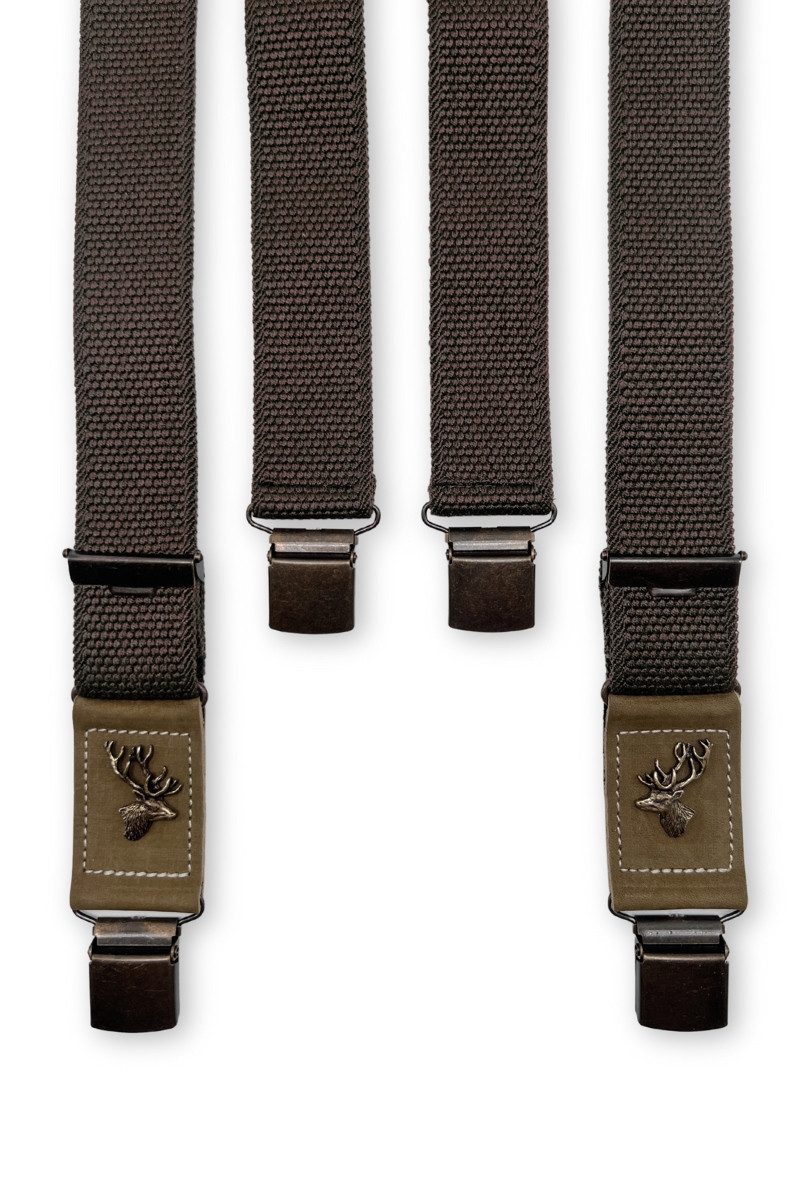 Trachtenlederhose Trachten Hosenträger - HALL - natur, braun, oliv