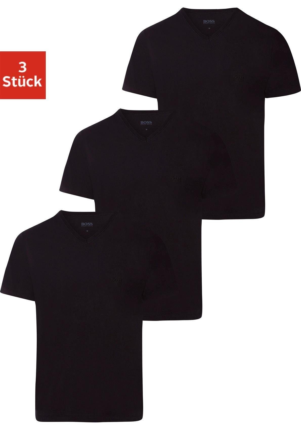 BOSS V-Shirt T-Shirt 3P (Packung) black VN CO