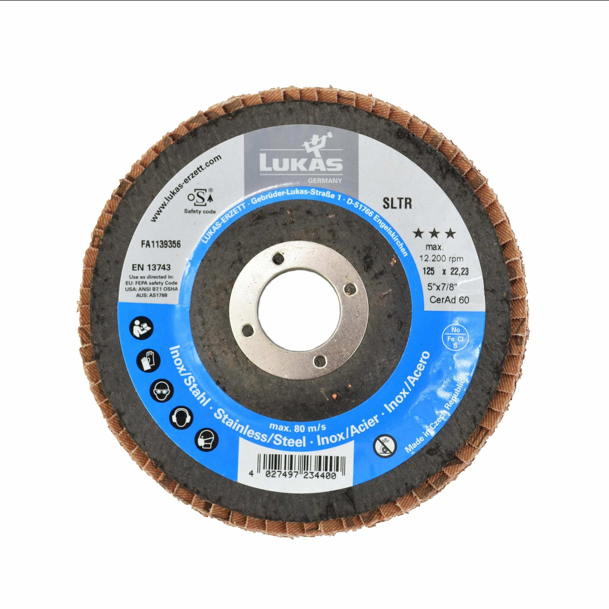 LUKAS-ERZETT Fächerschleifer LUKAS KLINGENSCHLEIFSCHEIBE 125mm P 60 SLTR KERAMIK