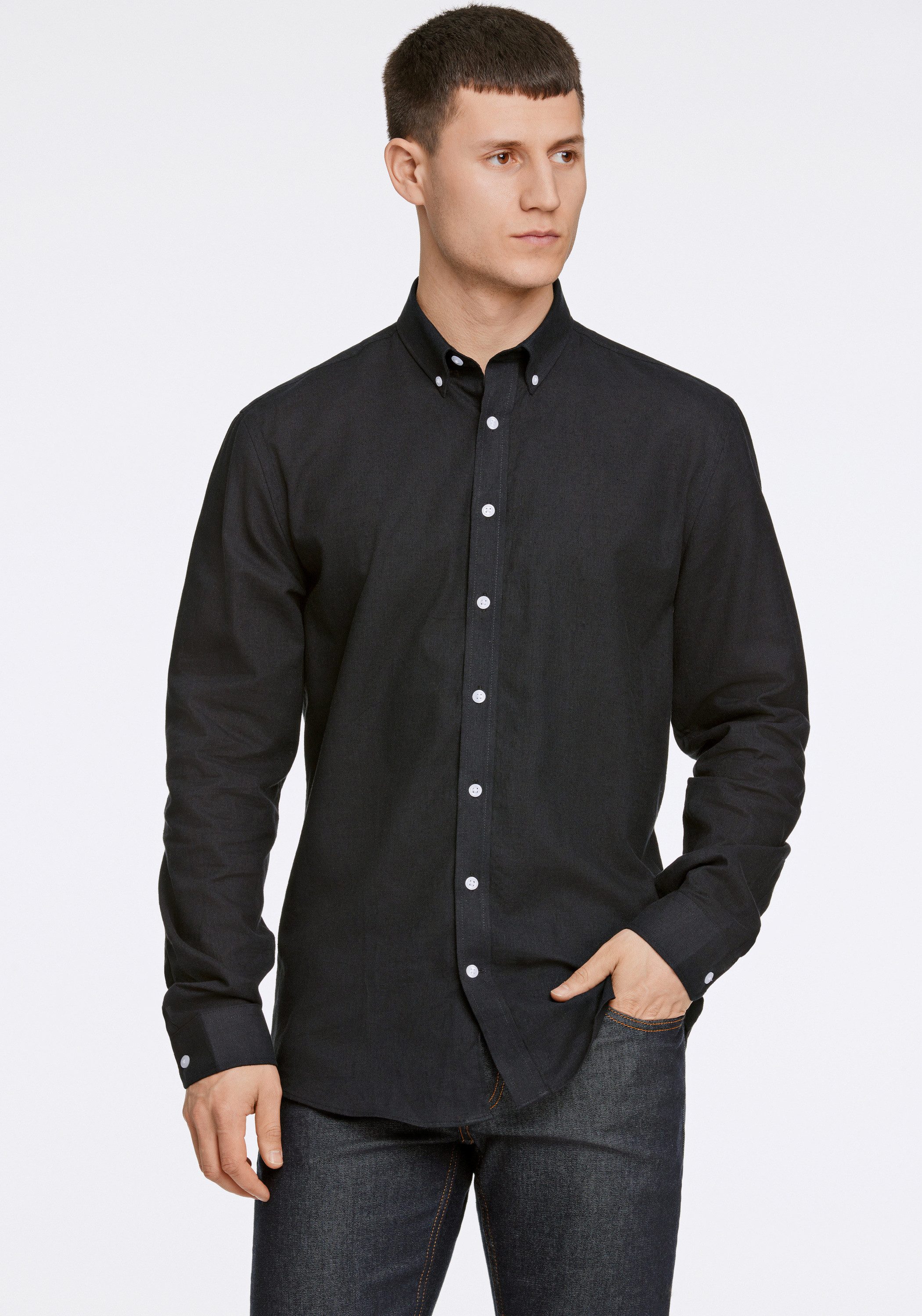 Leinenhemd Leinenhemd (Langarm) Slim Fit