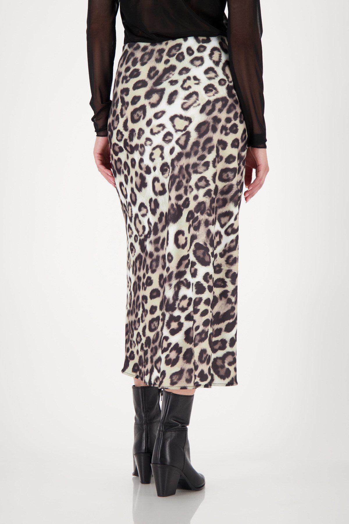 Monari Satinrock Rock Leo Allover Satin Regular fit mit Leopardenmuster günstig online kaufen