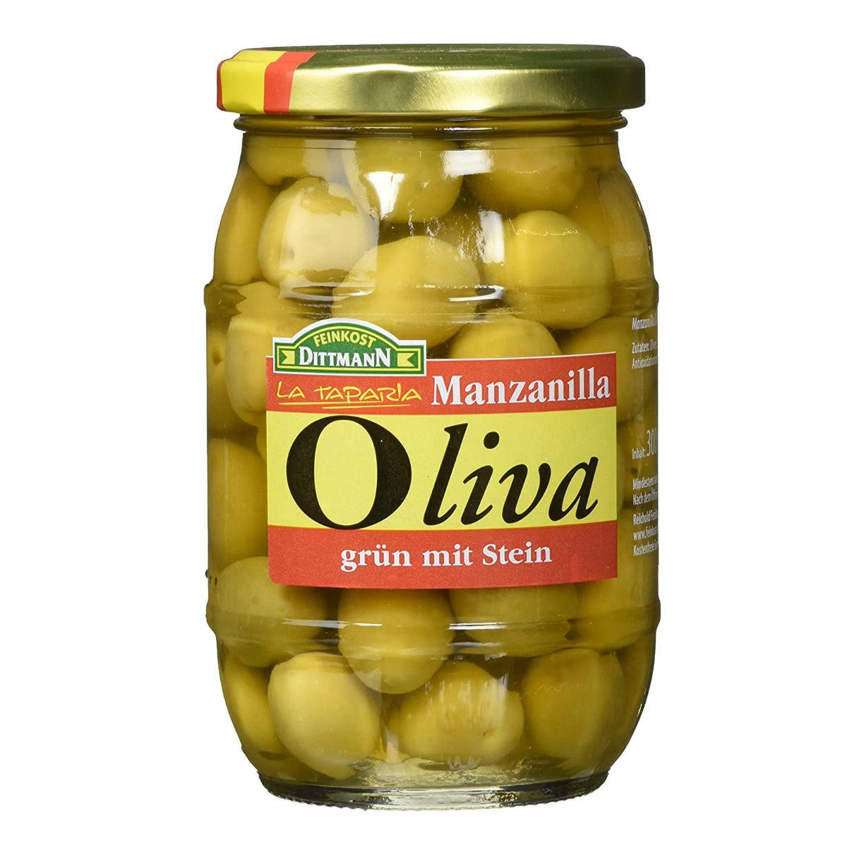Feinkost Dittmann Gemüsekonserve, Feinkost Dittmann Manzanilla Gourmet Oliven grün mit Stein 300g