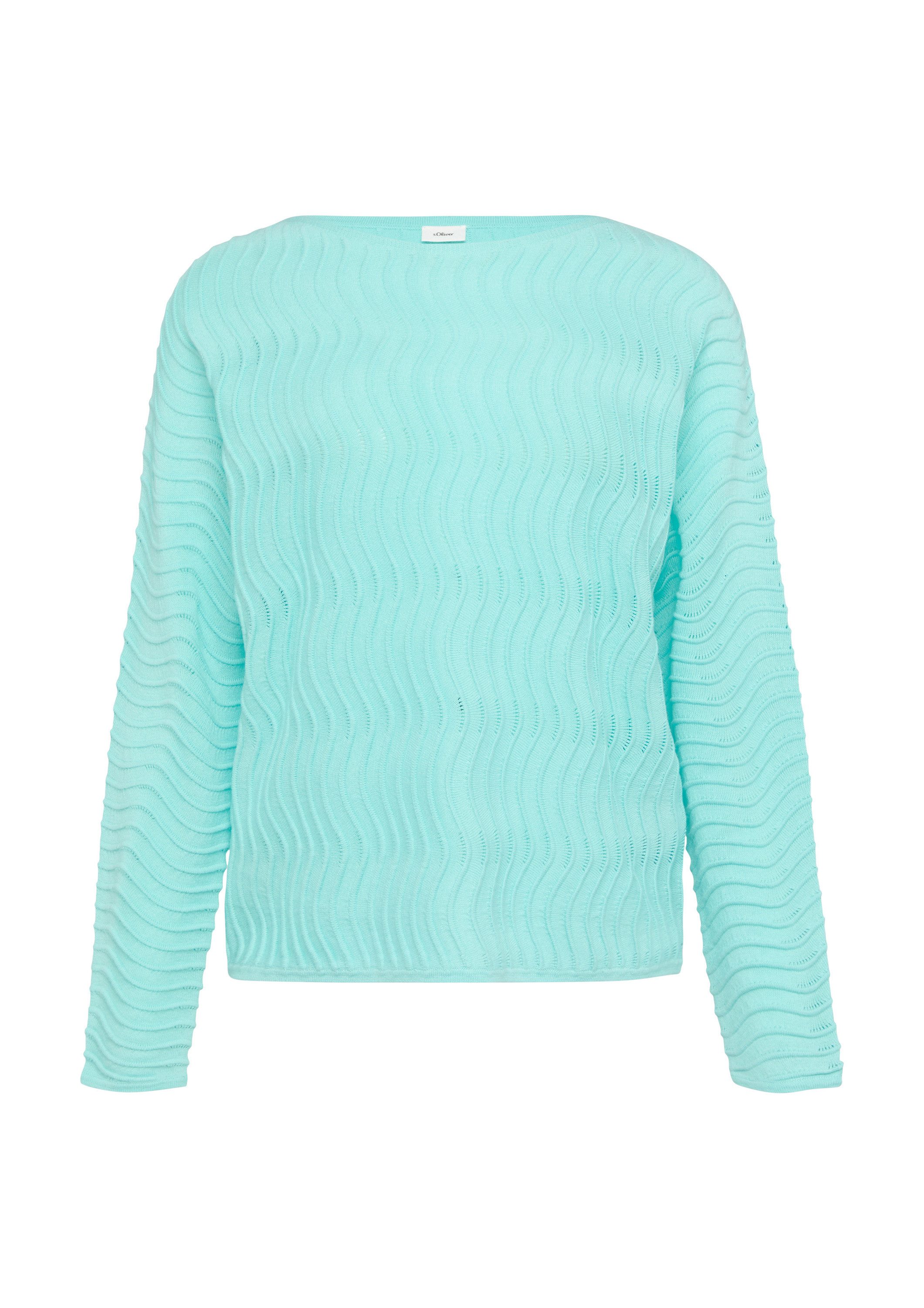 s.Oliver Longpullover Strickpullover Strickpullover mit Ajourmuster günstig online kaufen