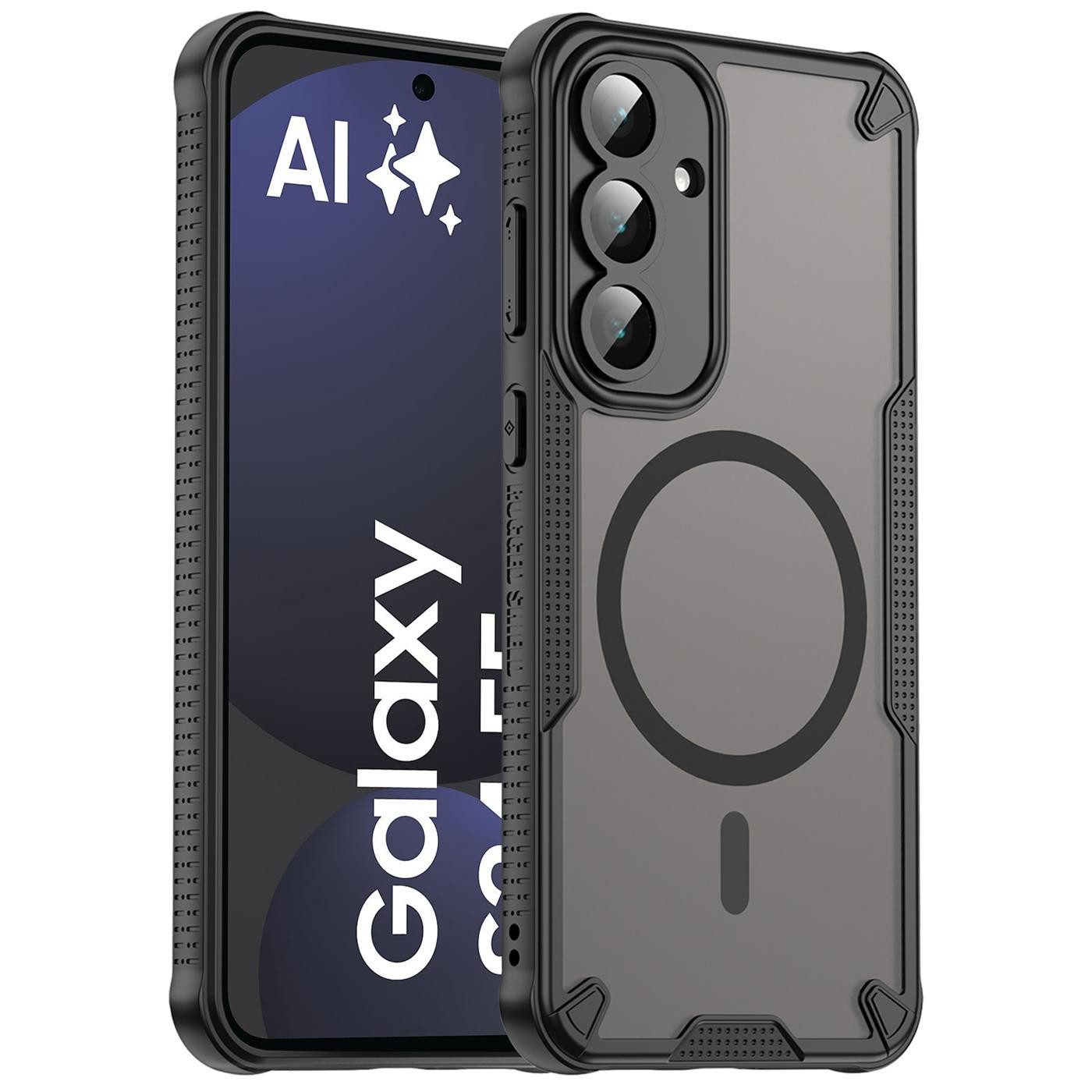 CoolGadget Handyhülle Defender Series Handy Hülle für Samsung Galaxy S24 FE 6,7 Zoll, Magsafe TPU Schlicht Robust Schutzhülle für Galaxy S24 FE Hülle