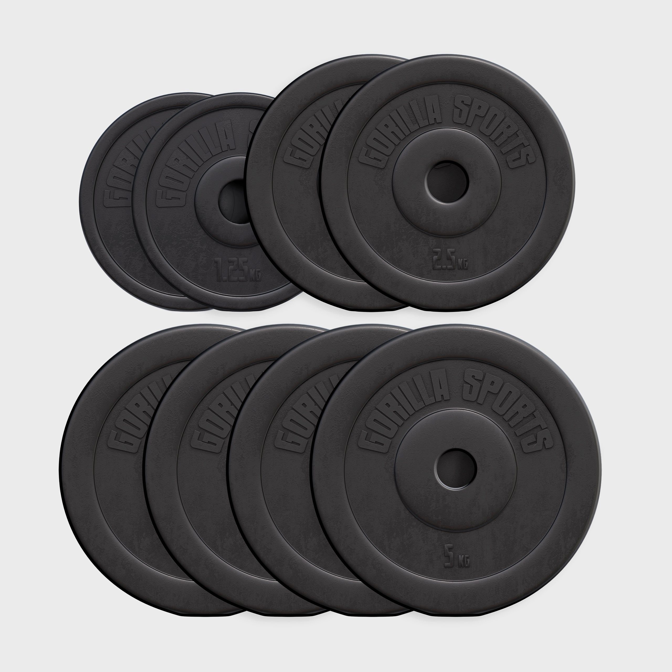 GORILLA SPORTS Hantelscheibe Hantelscheibe 30/31 mm Kunststoff 1,25-15 KG, 27.5 kg