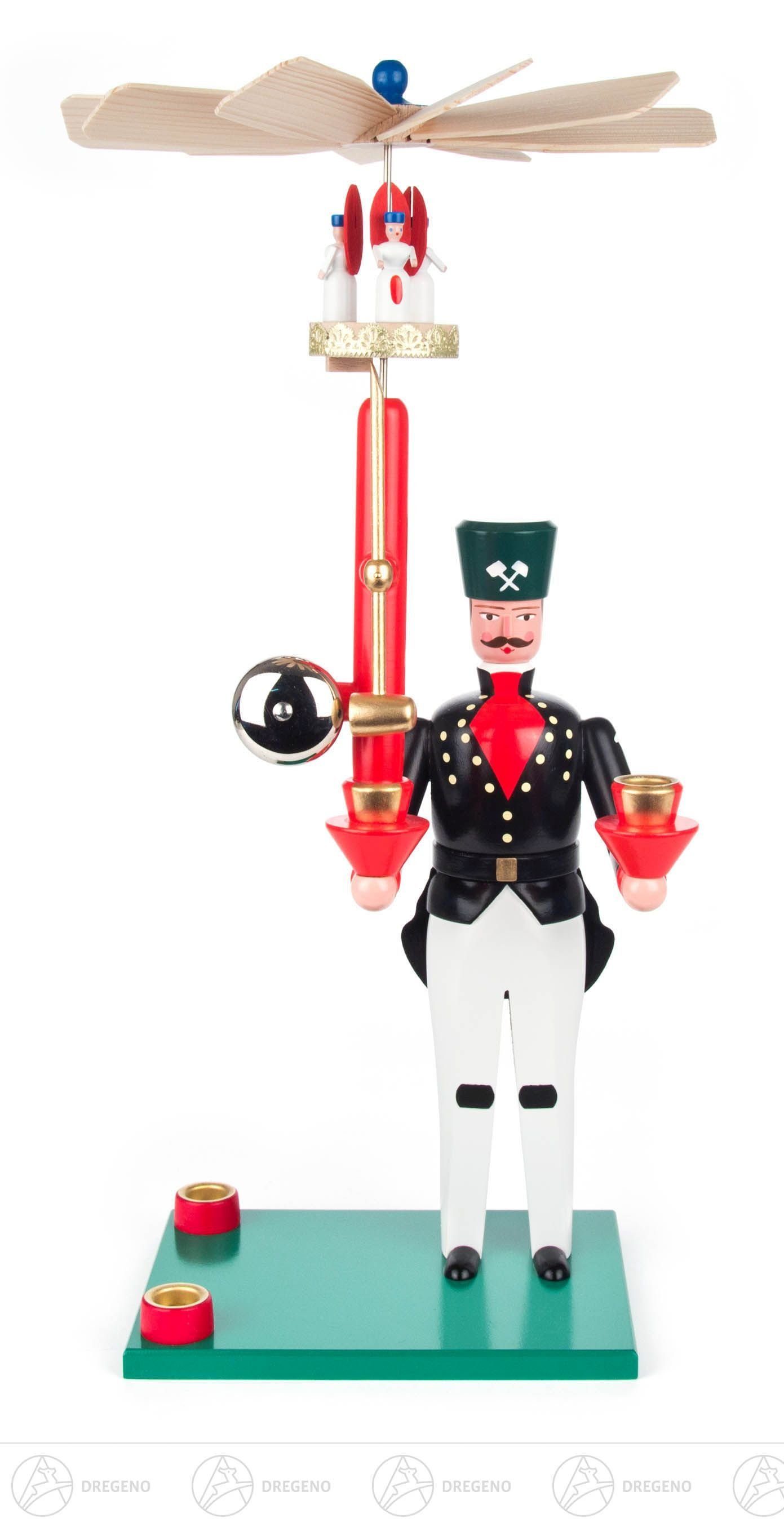 Dregeno Erzgebirge Engelfigur Bergmann Glockenbergmann für Свечи d=14mm Breite x Höhe x Tiefe 16