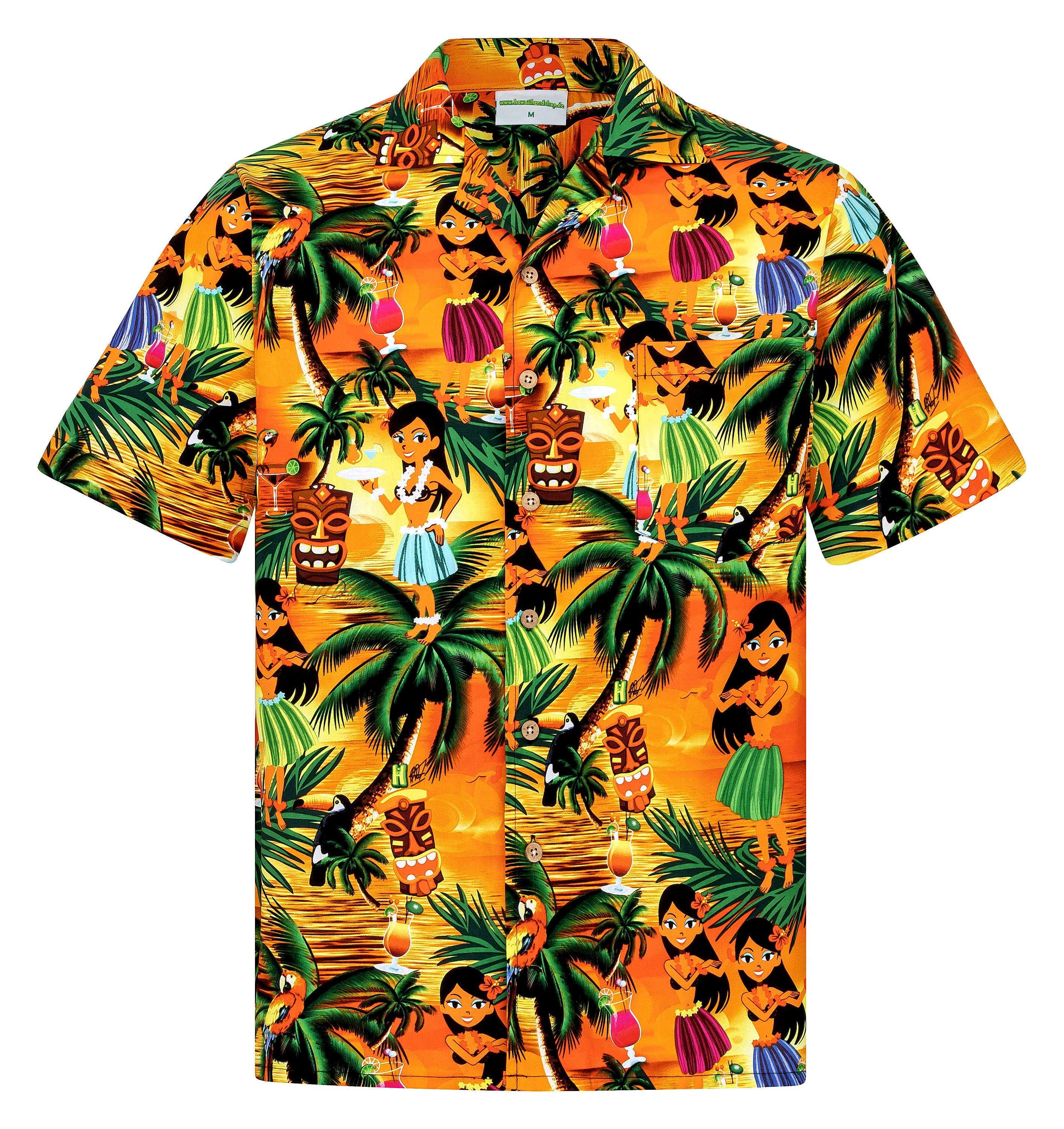 Hawaiihemdshop.de Hawaiihemd Hawaiihemdshop Hawaii Hemd Herren Baumwolle Kurzarm Strand Shirt