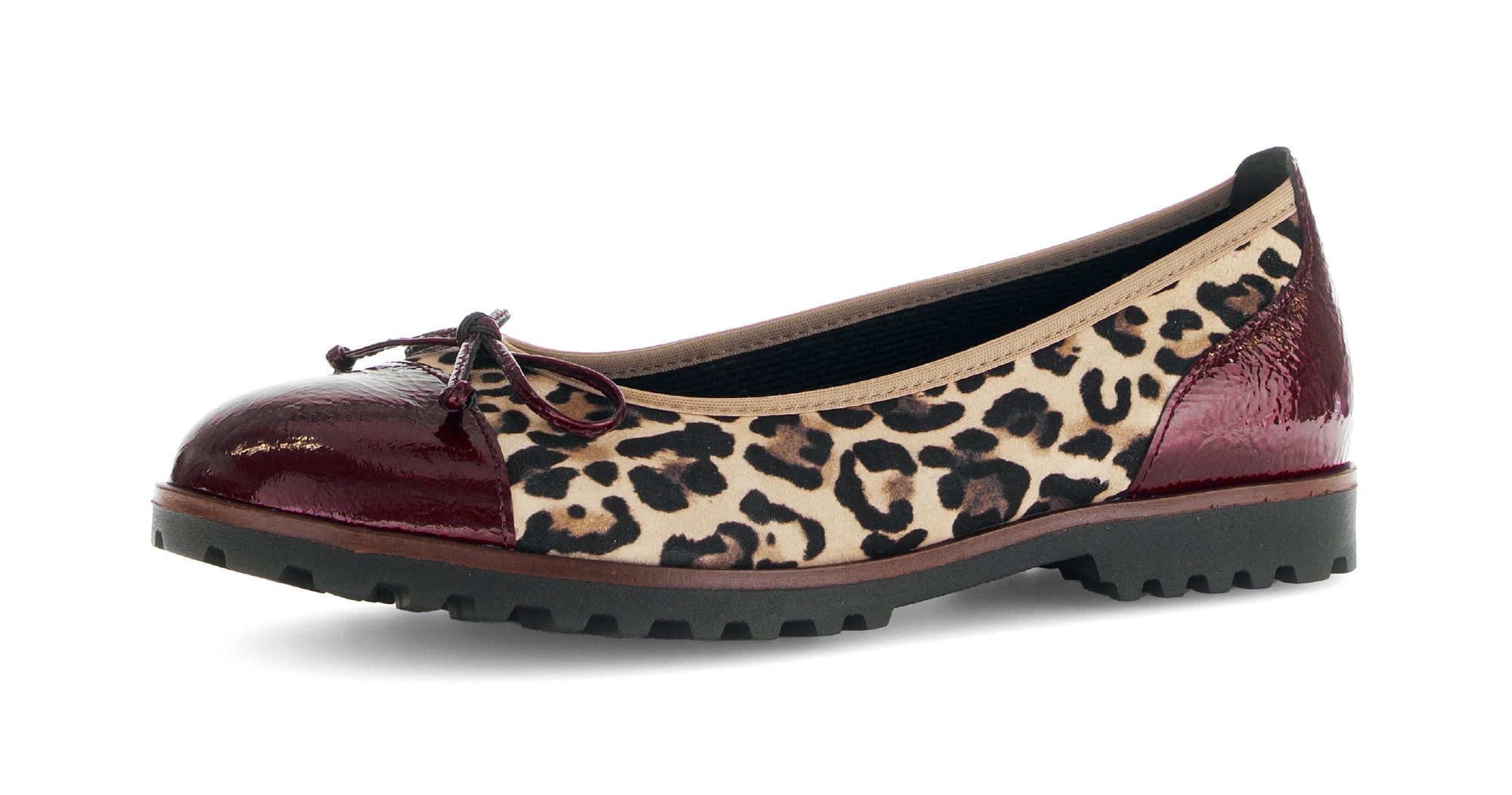 Gabor Ballerina, Blockabsatz, Businessschuh, Schlupfschuh im angesagten Leo-Look
