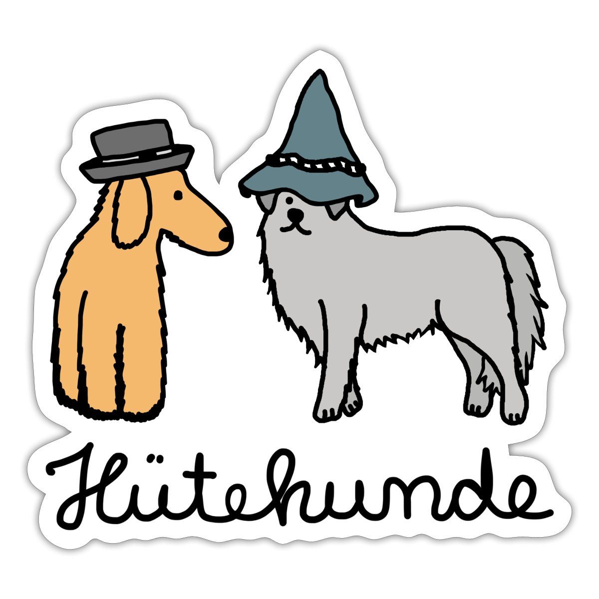 Spreadshirt Aufkleber Hütehunde Hunde Wortspiel Sticker Aufkleber