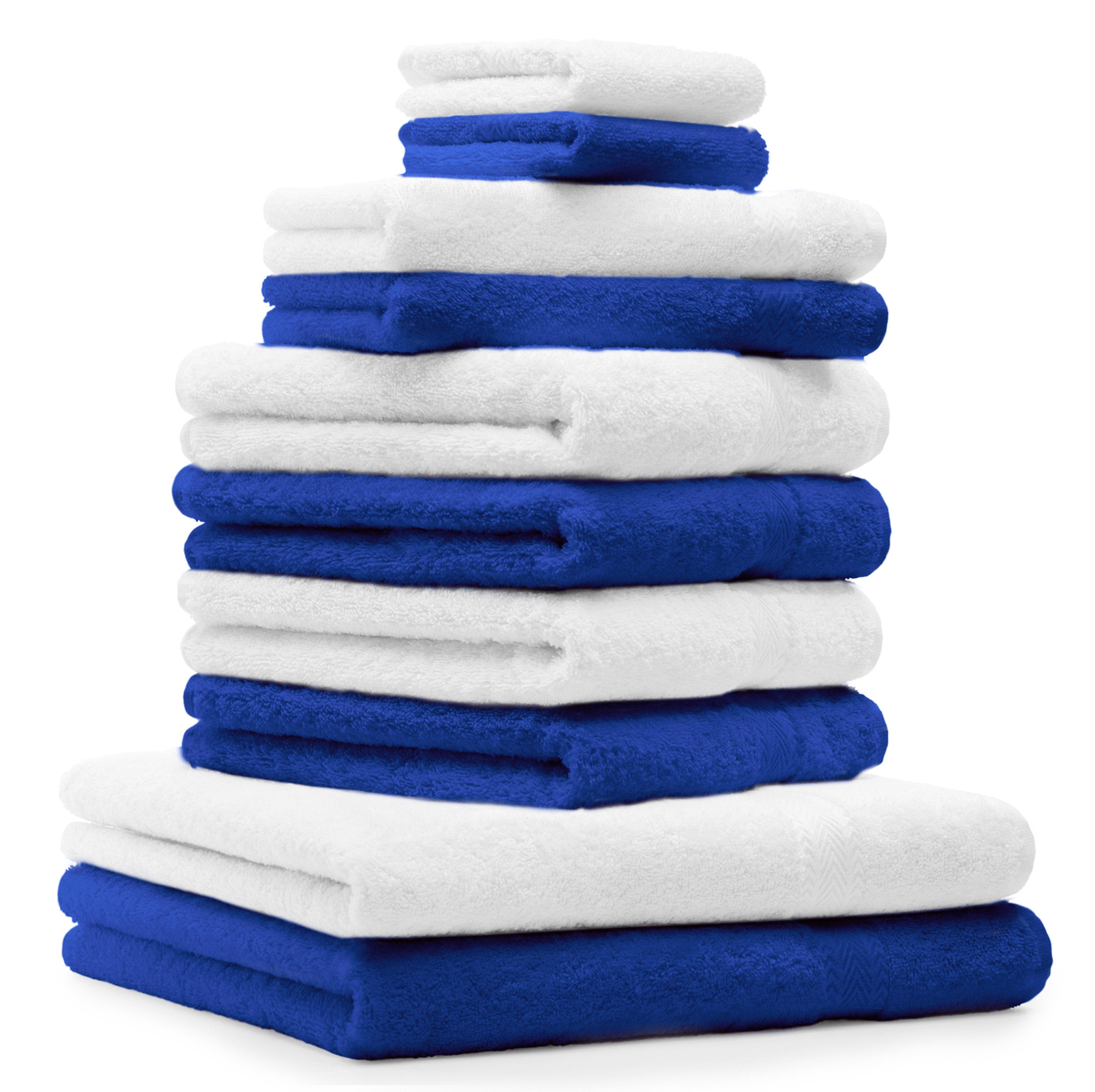 Handtuch Betz Set weiß, Farbe Baumwolle Handtuch-Set 10-TLG. royalblau 100% und Classic