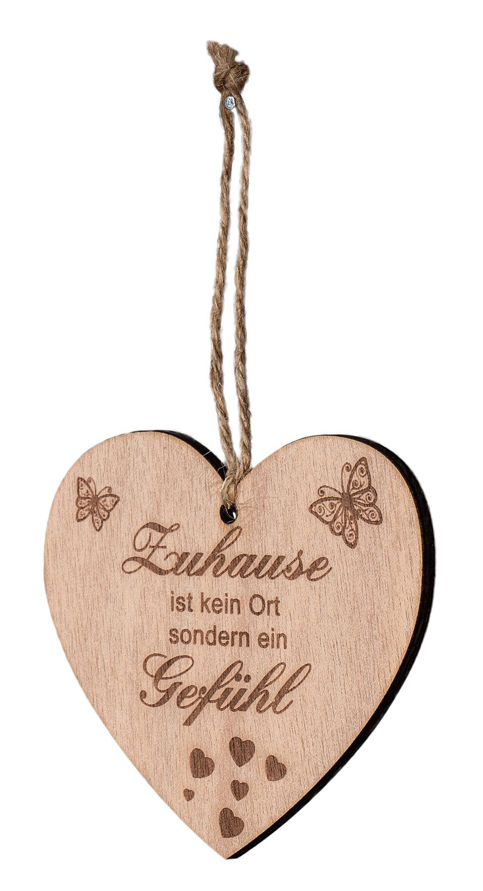 Herz Zuhause Dekohänger, Familie Levandeo® Liebe 9x10cm Birkenholz Holz Deko Sprüche