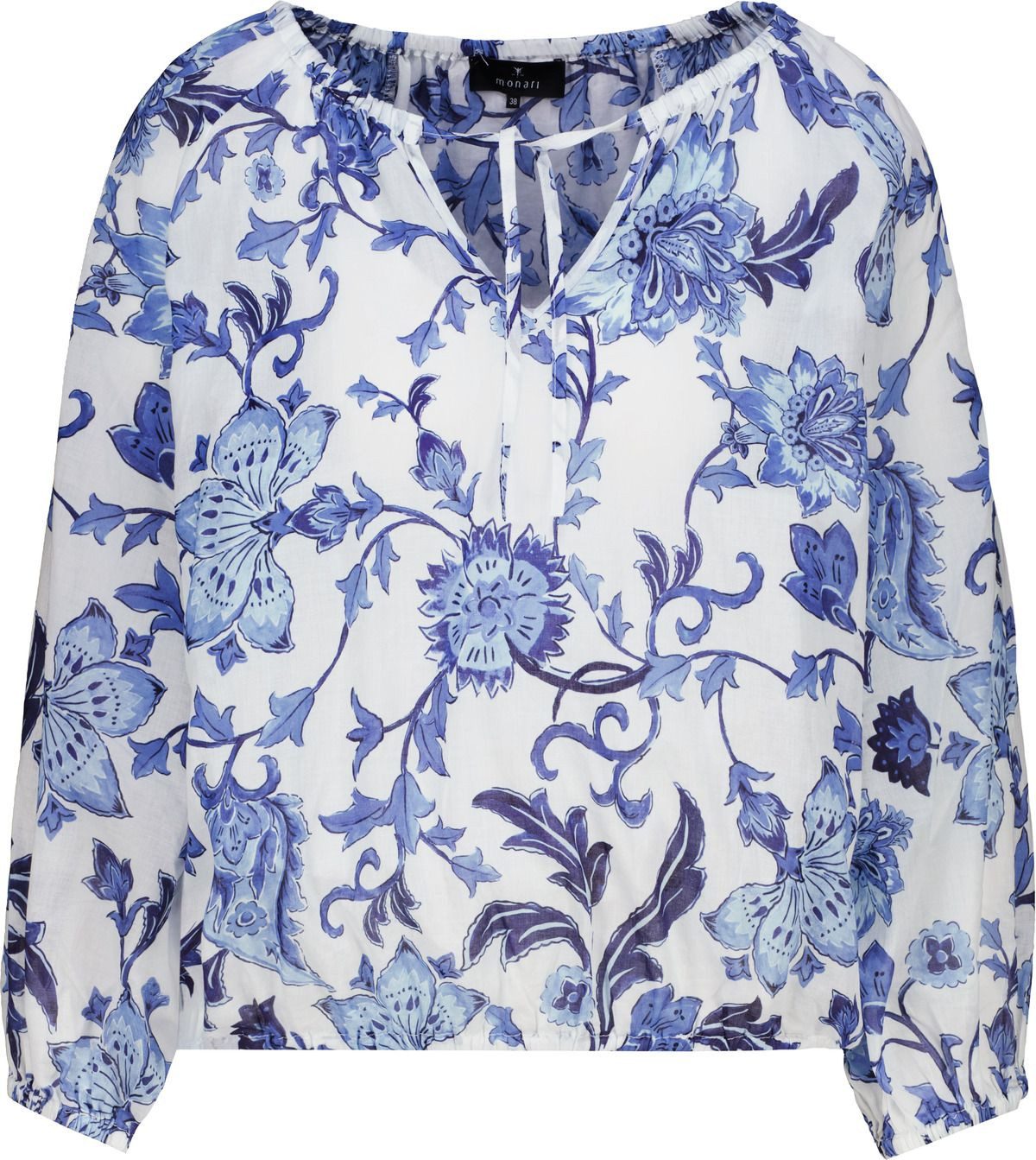 Langarmbluse Bluse Blumendruck allover