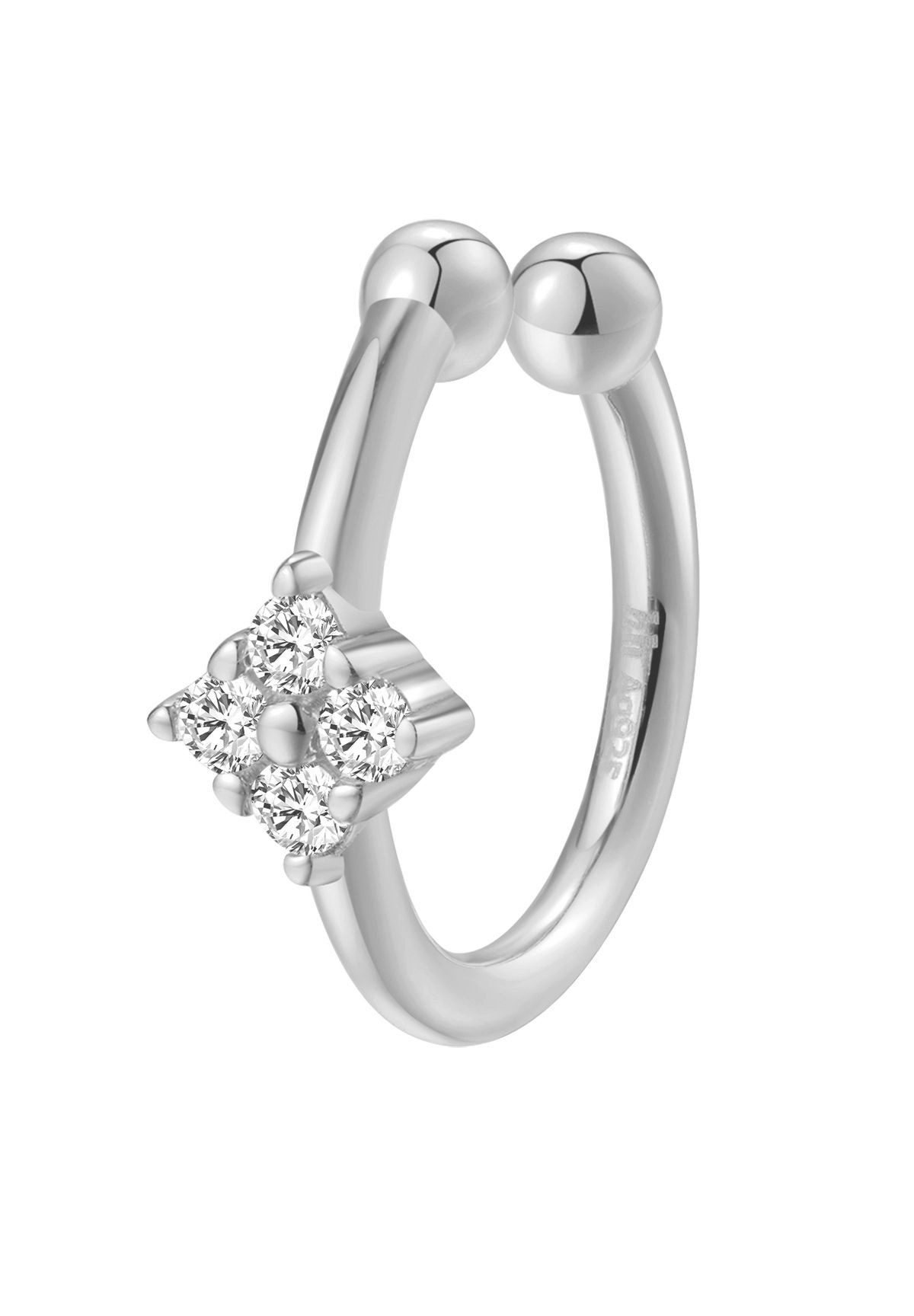 Hey Happiness Ohrklemme Flora & Fauna, aus 925 Silber vergoldet, Schmetterling und Blumen Ohrringe ohne Loch, Damen Ear Cuff