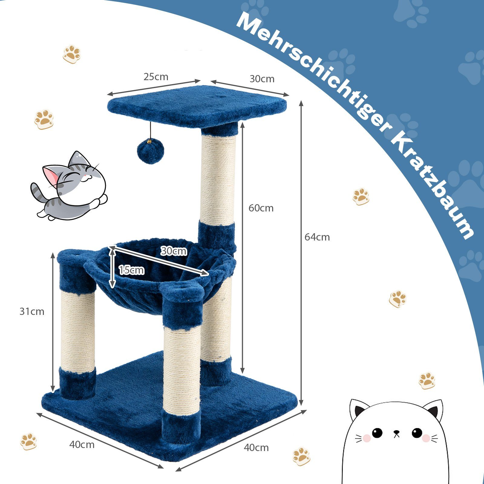 COSTWAY Kratzbaum Katzenbaum, Katzenmöbel, Kletterbaum, mit Fellknäuel - F5e5995D C649 40f1 Bc51 7c0b60954763?h=380&w=360&sm=clamp&upscale=true&fmt=auto