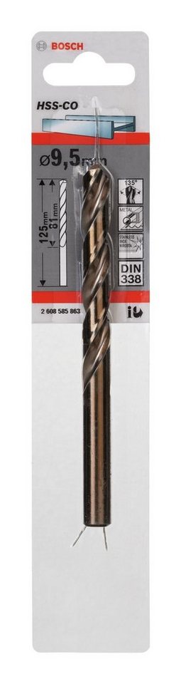 Thumbnail - BOSCH Metallbohrer, HSS-Co (DIN 338) - 9,5 x 81 x 125 mm - 1er-Pack