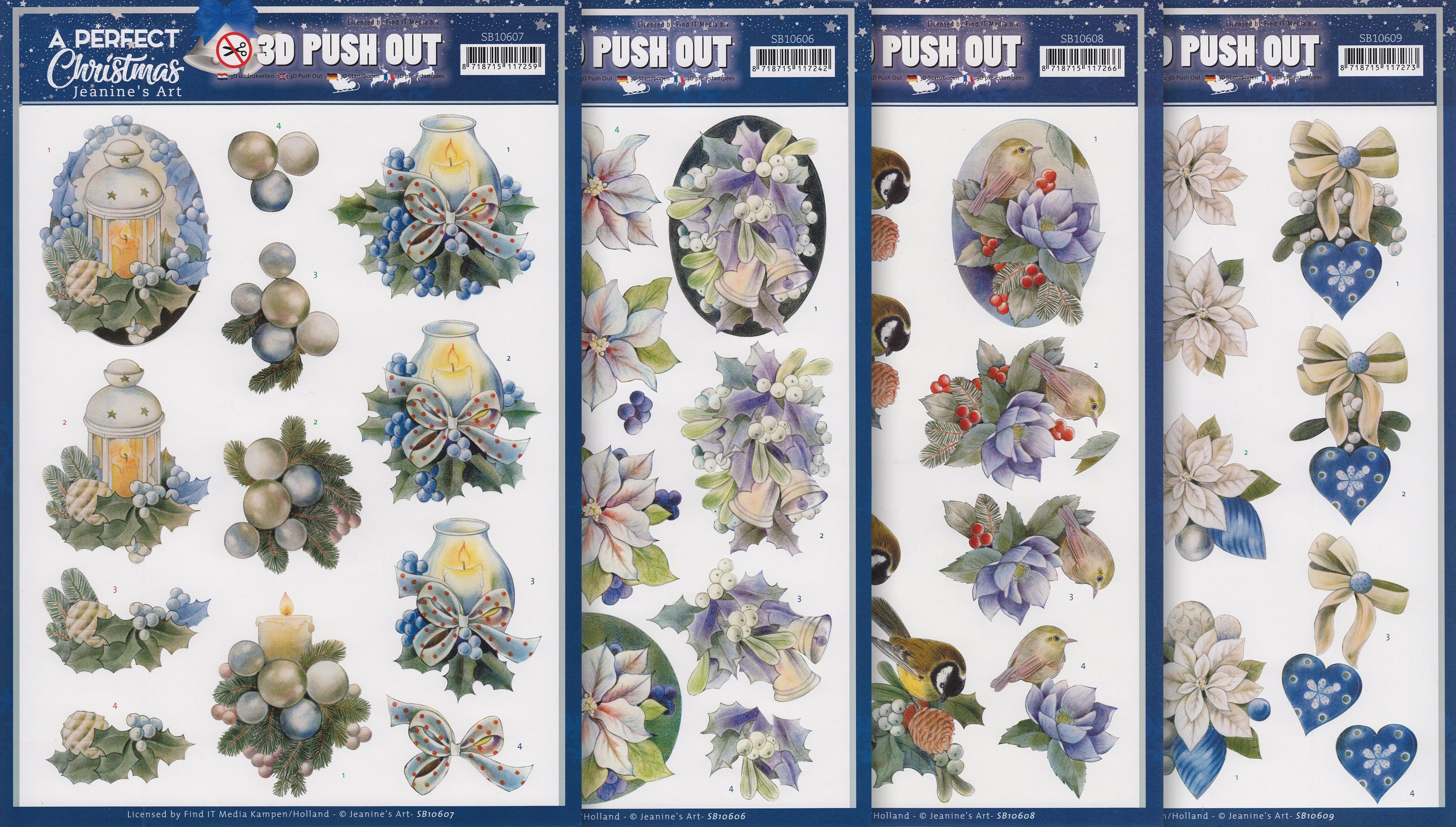 Motivpapier 3D-Stanzbogen-Set A perfect Christmas