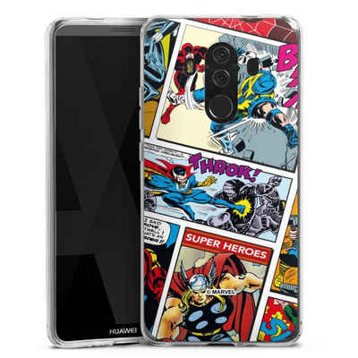 DeinDesign Handyhülle Marvel Retro Comic Blue, Huawei Mate 10 Pro Silikon Hülle Bumper Case Handy Schutzhülle