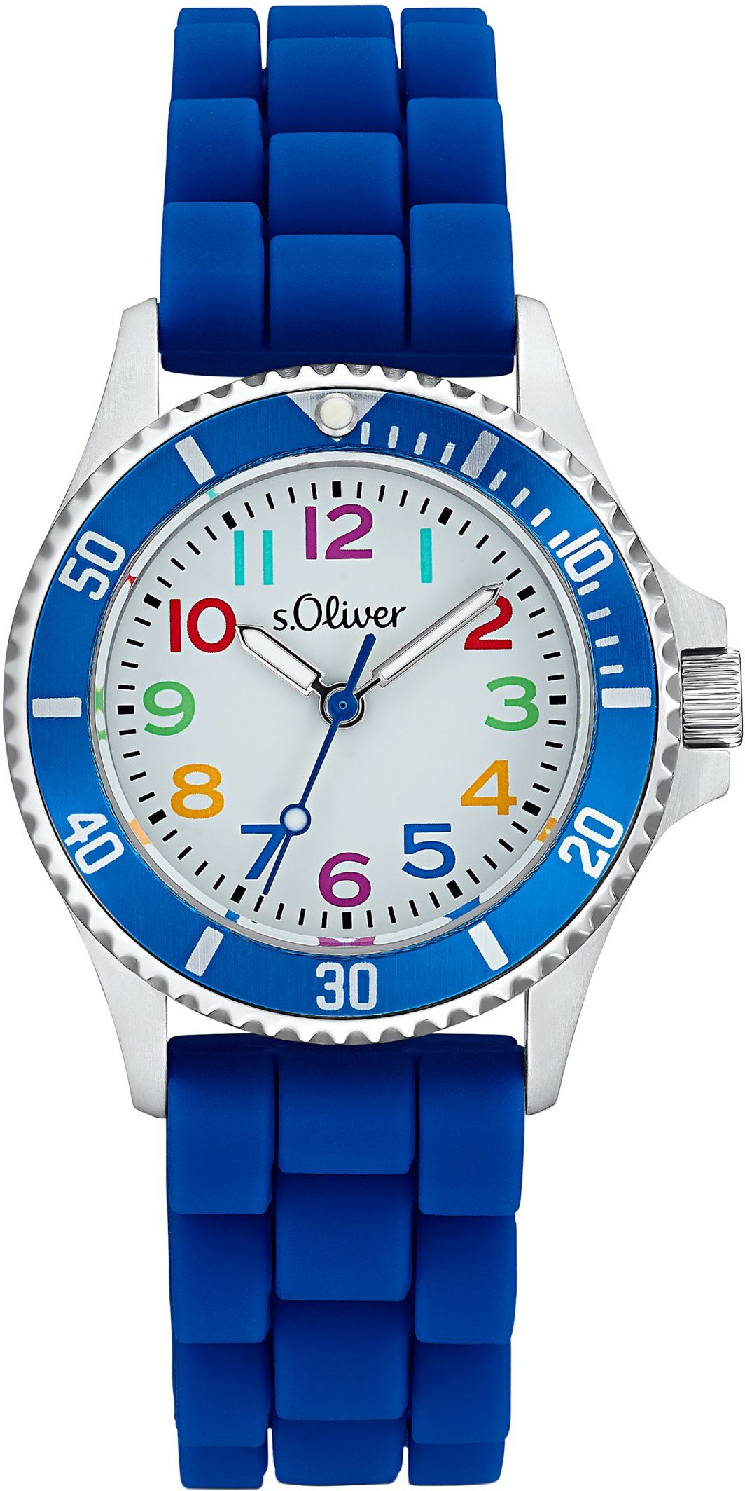 s.Oliver Quarzuhr 2033504, Armbanduhr, Kinderuhr, analog, Silikonarmband, Geschenkidee