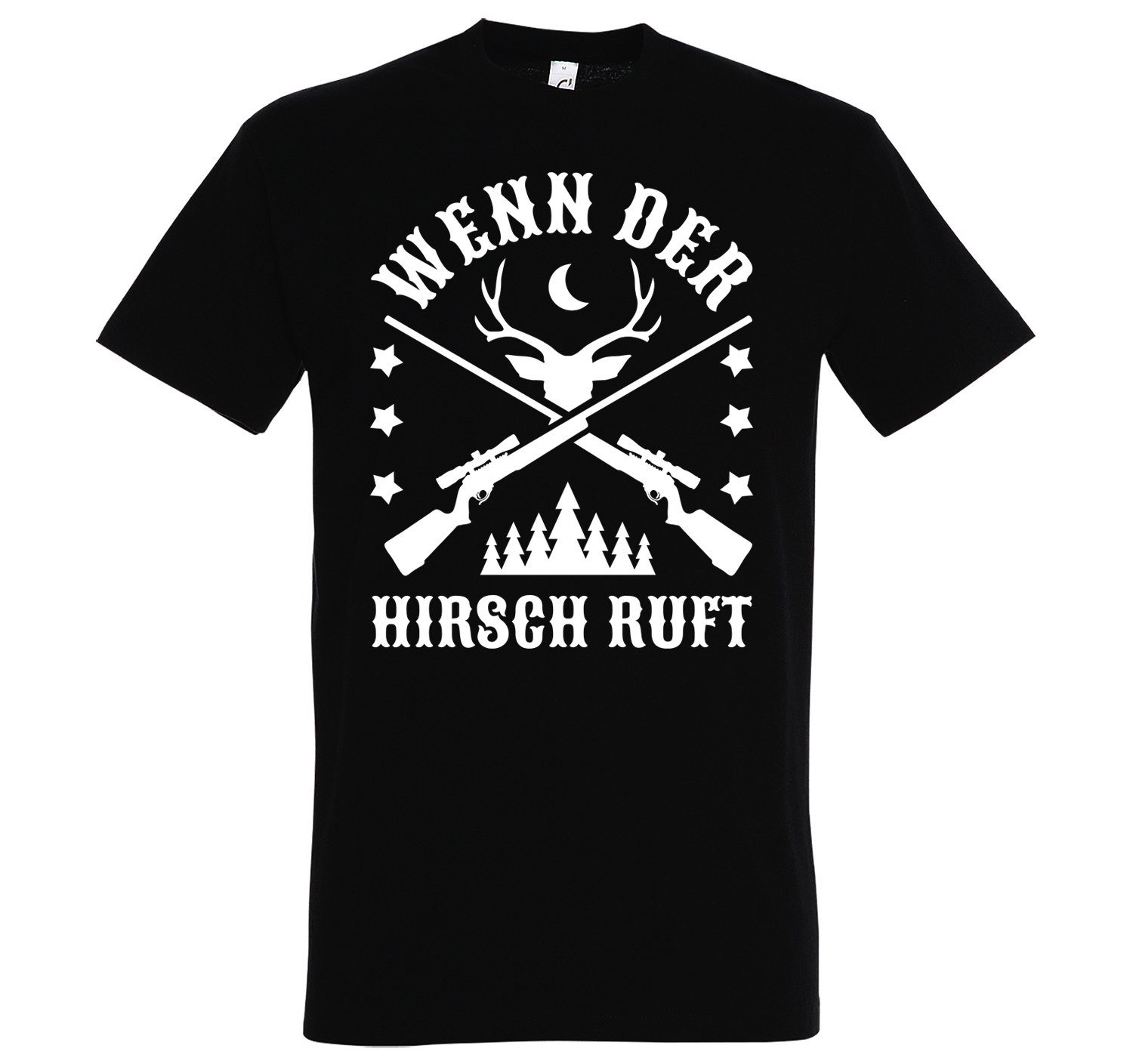 Youth Designz T-Shirt "Wenn Der Hirsch Ruft" Herren Shirt mit trendigem Frontprint Schwarz