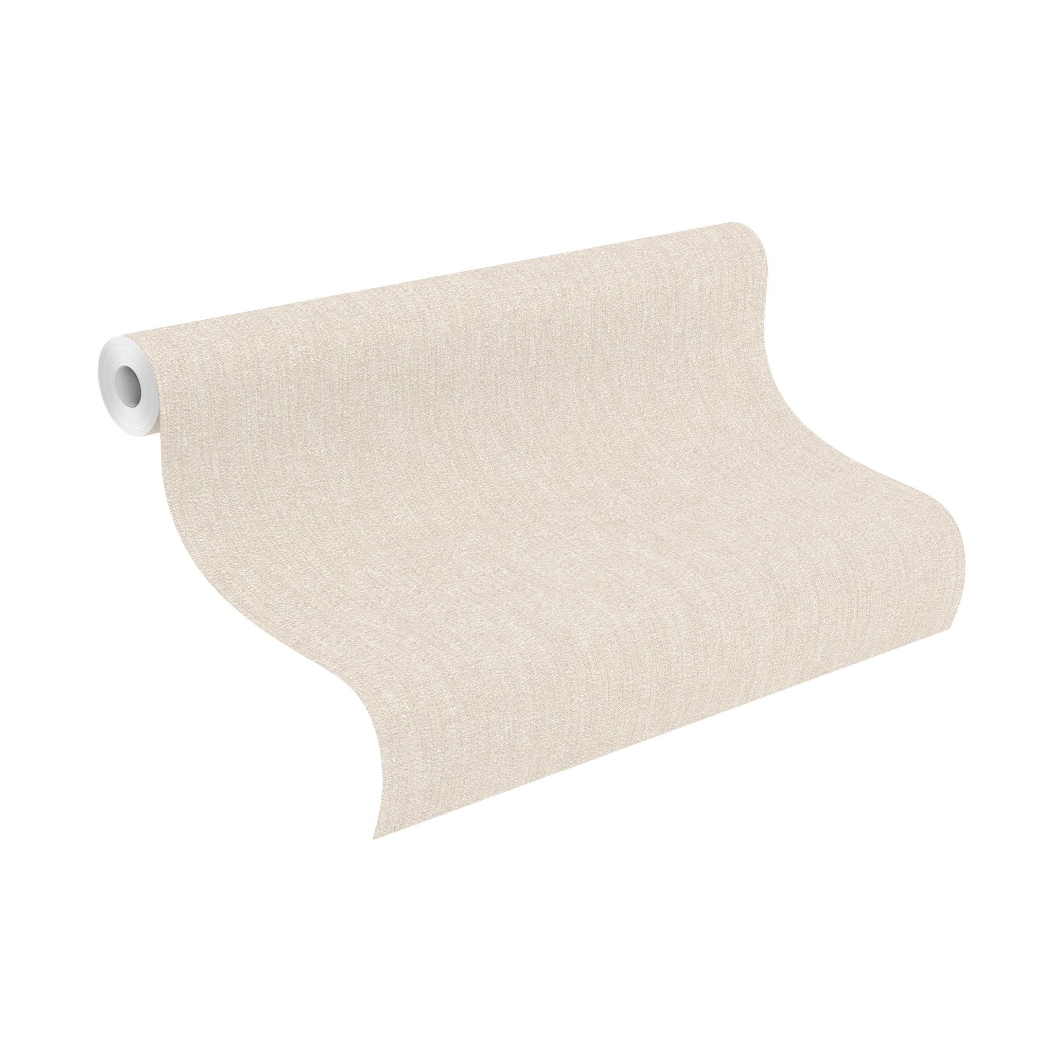 Rasch Papiertapete Tapete mit Leinenoptik in Cremeweiß, glatt, unifarben, T günstig online kaufen