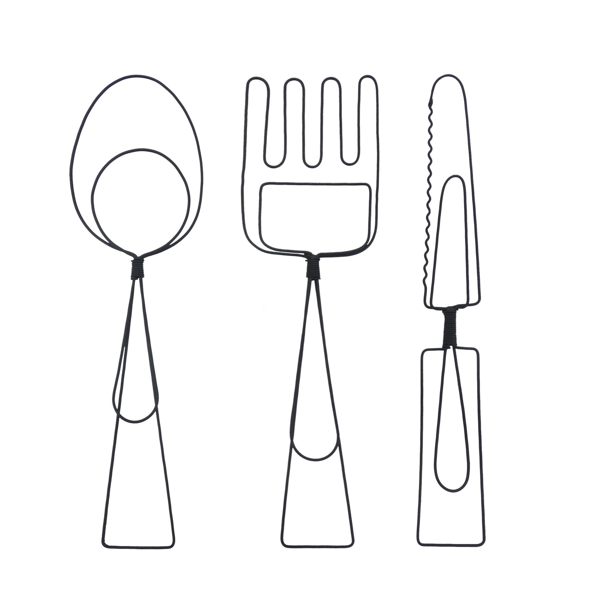 UNUS HOME Wanddekoobjekt 3er Set Wanddeko Besteck klein aus Metall (3er Set günstig online kaufen