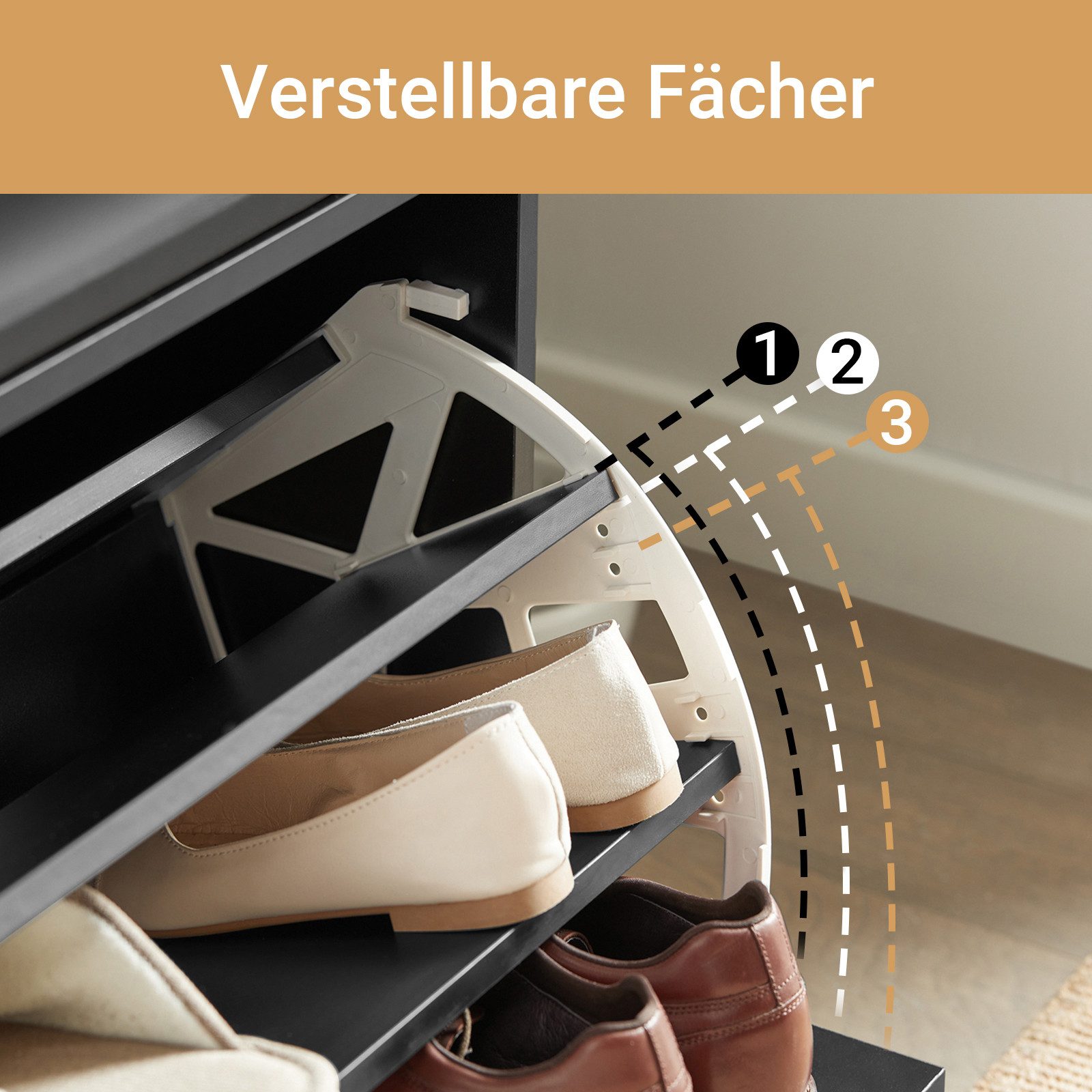 SoBuy Schuhbank FSR16, Schuhorganizer, mit gepolstertem Kissen, für Flur, Eingang, Sitzbank mit Sitzkissen Schuhregal Schuhkipper mit 1 Klappe